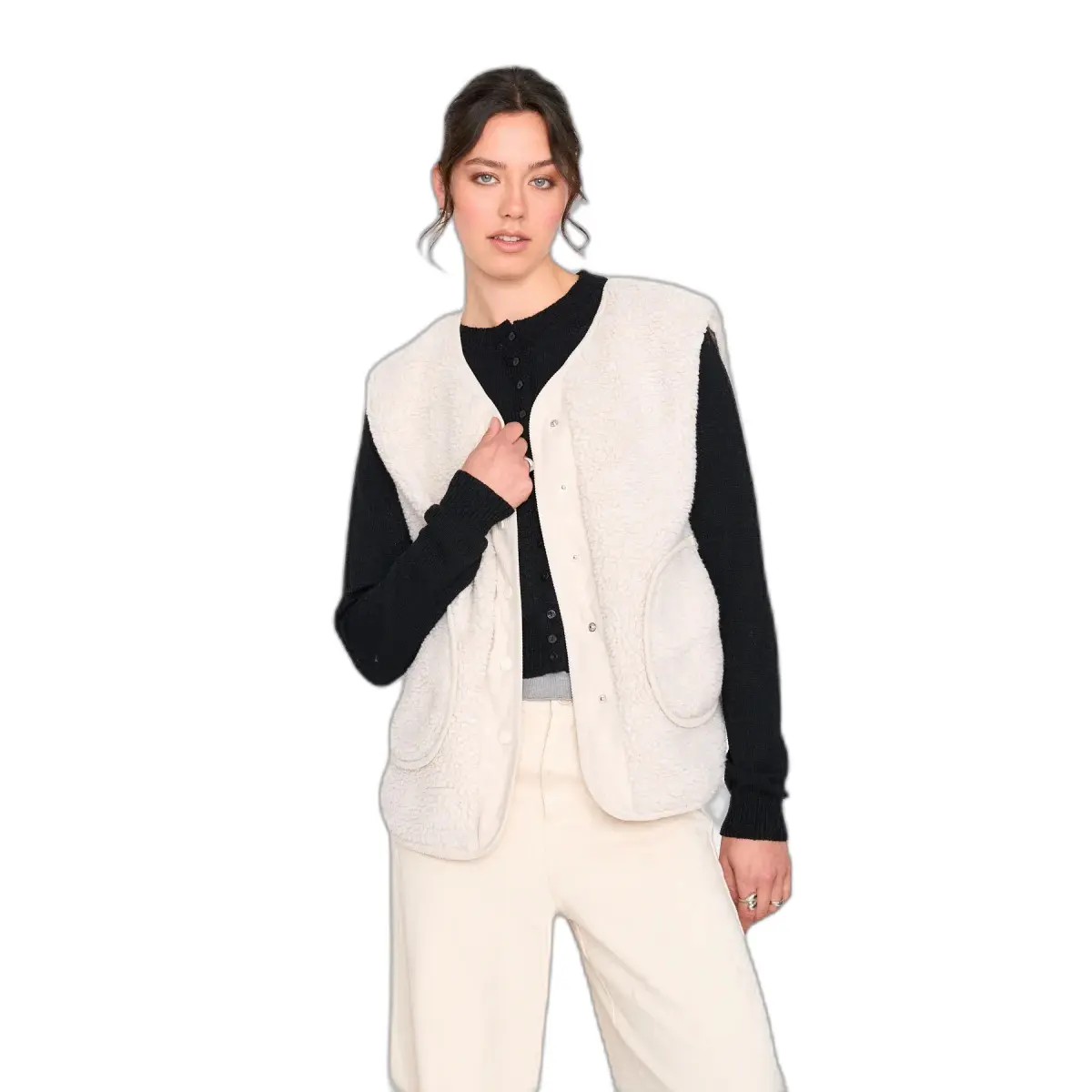 Image of Ärmellose Teddy-Fleecejacke für Damen 24 Colours