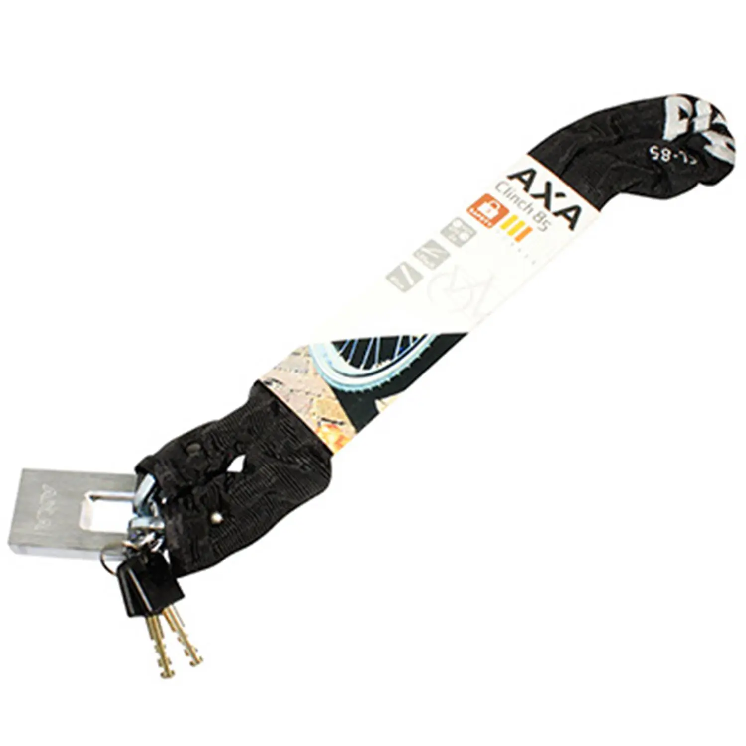 Velo Store - UK Chain lock in reinforced steel with rubber cover and key security 8 Axa CLINCH+ | Extra 10% off with Subscription, Postage £16.79 to UK Fedex.