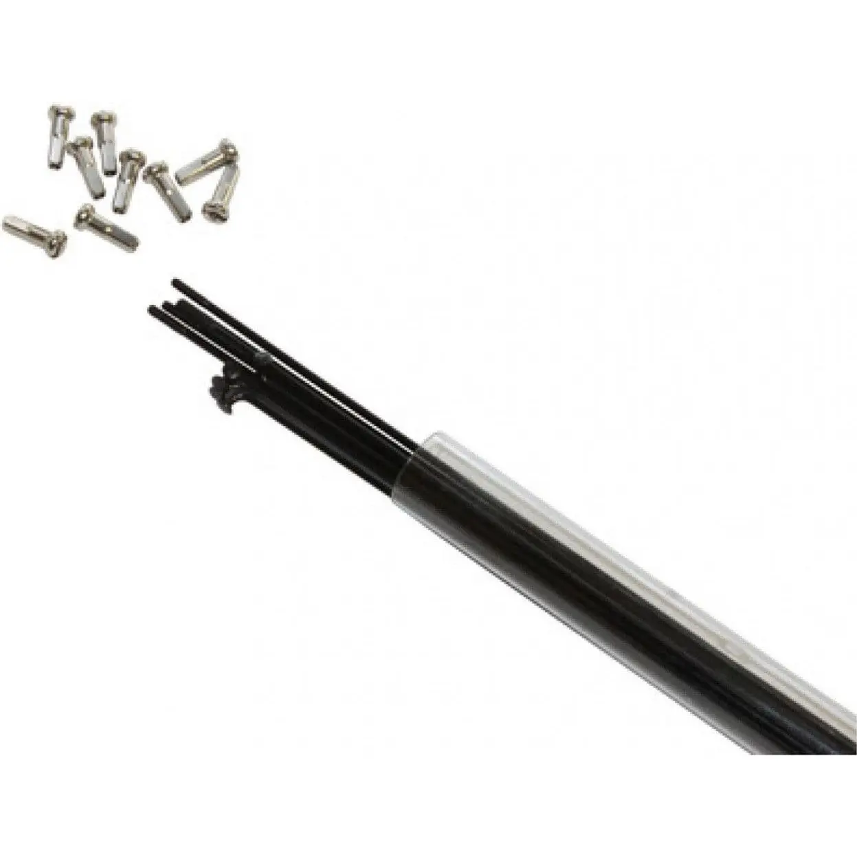Rohr mit 10 Speichen aus Edelstahl mit abgewinkeltem Kopf und Nippel P2R 284 mm
