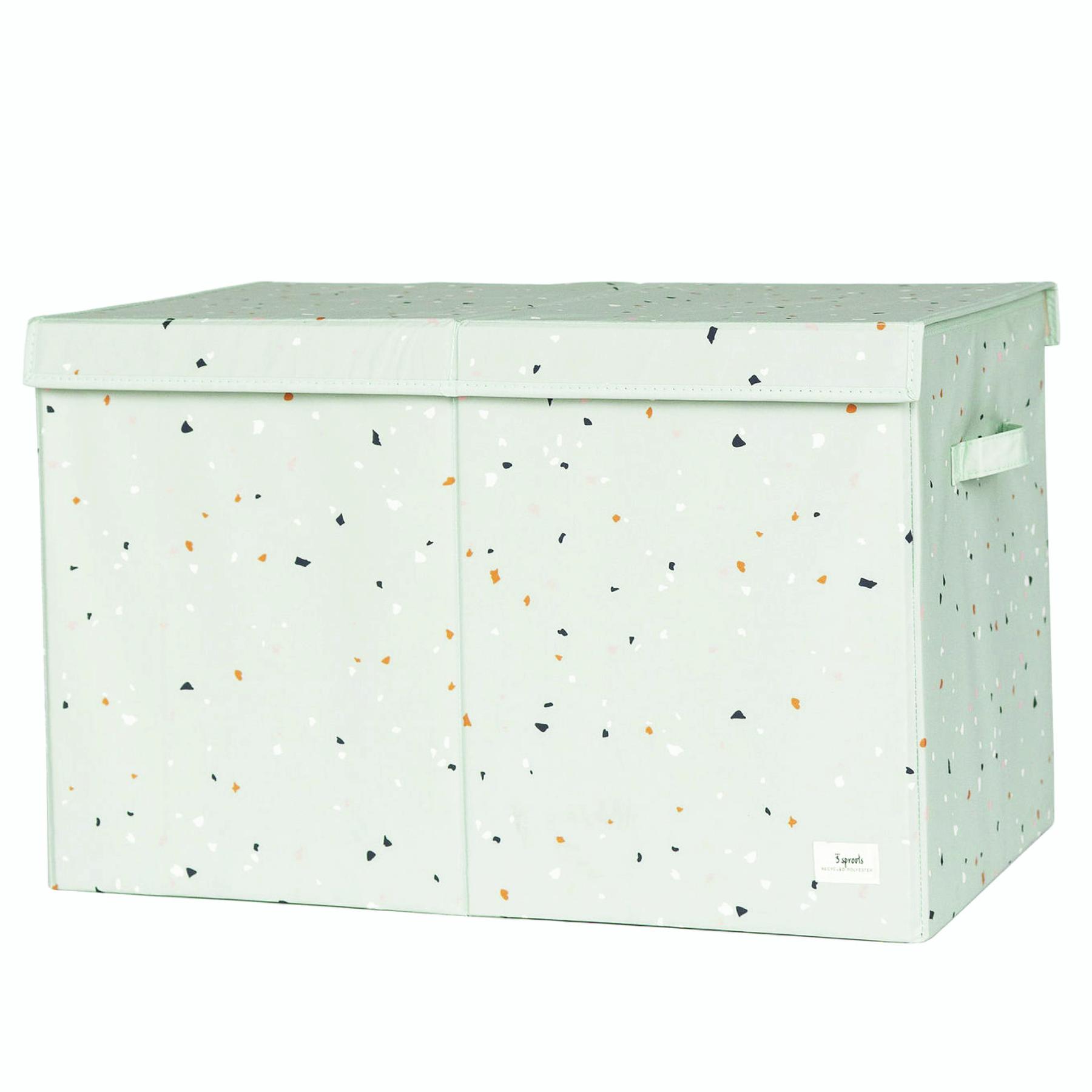 0812895002287 - 3 Sprouts - Storage box with lid Terrazzo Green