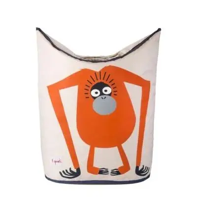 0748252416728 - 3 Sprouts Wäschekorb Orang-Utan 59 x 48 cm orange