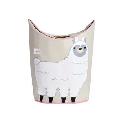 0812895001068 - 3 Sprouts Laundry Hamper - White Llama