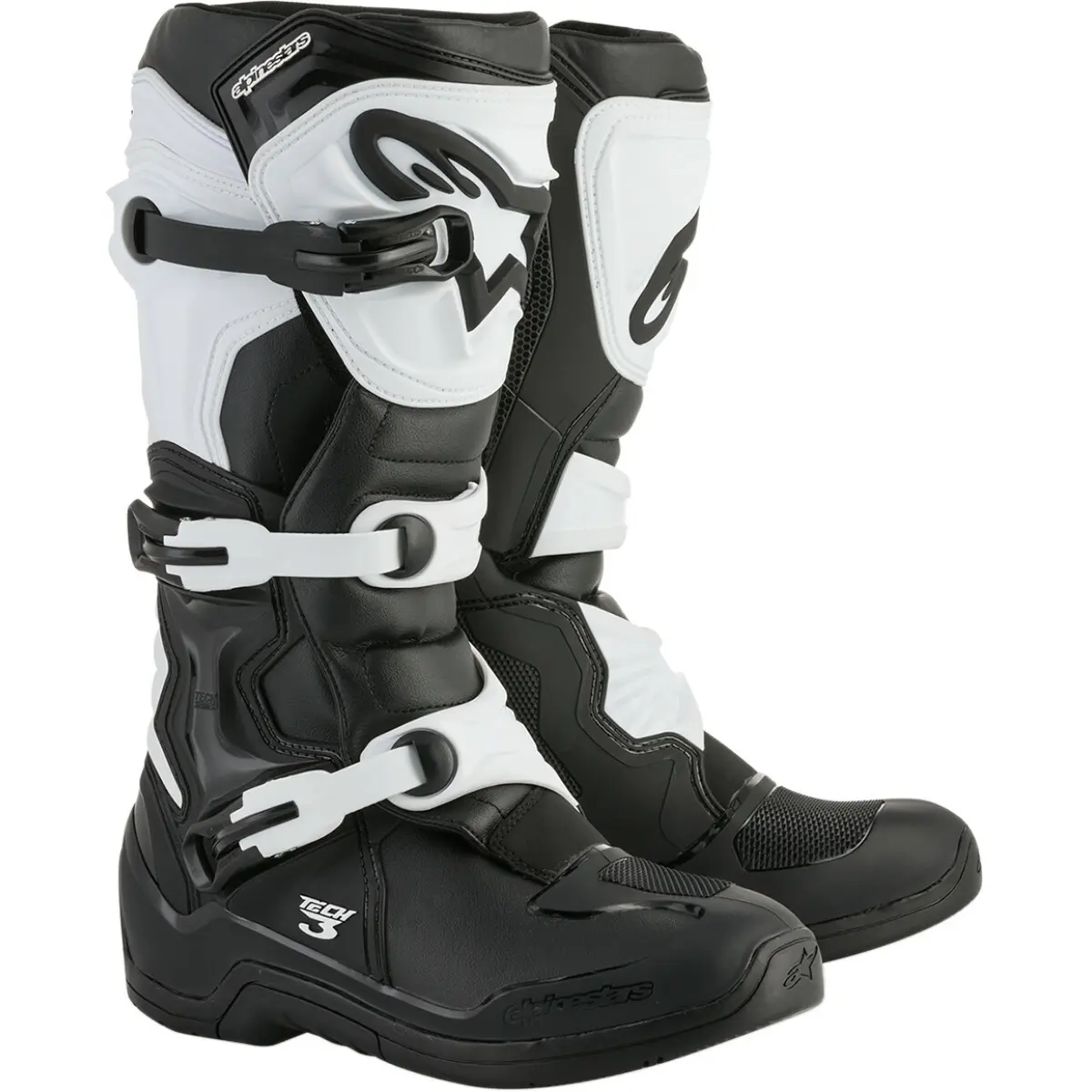 Cross-Motorradstiefel Alpinestars tech 3 offroad black and white