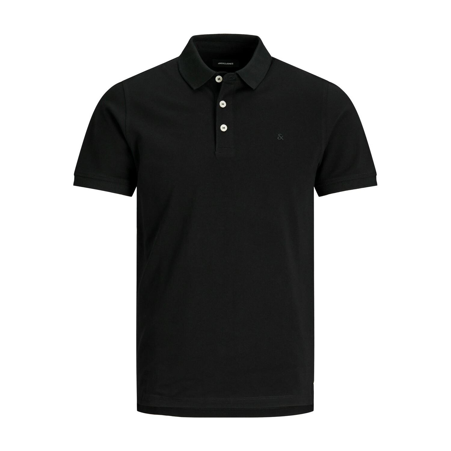 5715102231812 - JACK & JONES Poloshirt JJEPAULOS POLO SS NOOS Black TONAL BLACK SLIM Unifarben Schwarz - Gr S 5715102231812 - JACK & JONES Poloshirt JJEPAULOS POLO SS NOOS Black TONAL BLACK SLIM Unifarben Schwarz - Gr S