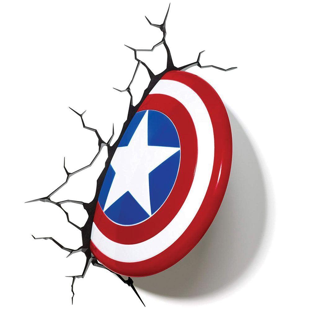 0816733002187 - Marvel Heroes Lampe Marvel Captain America Shield 3D blau rot