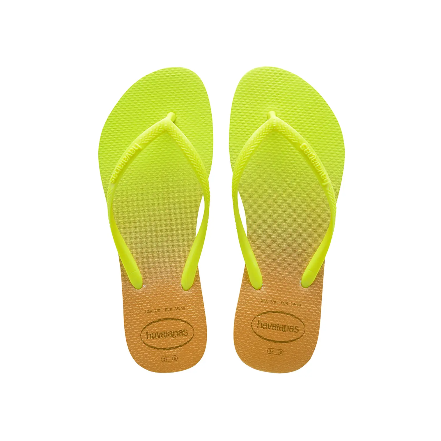 7893249929972 - Havaianas Zehentrenner Slim Gradient in gelb Sandalen für Damen