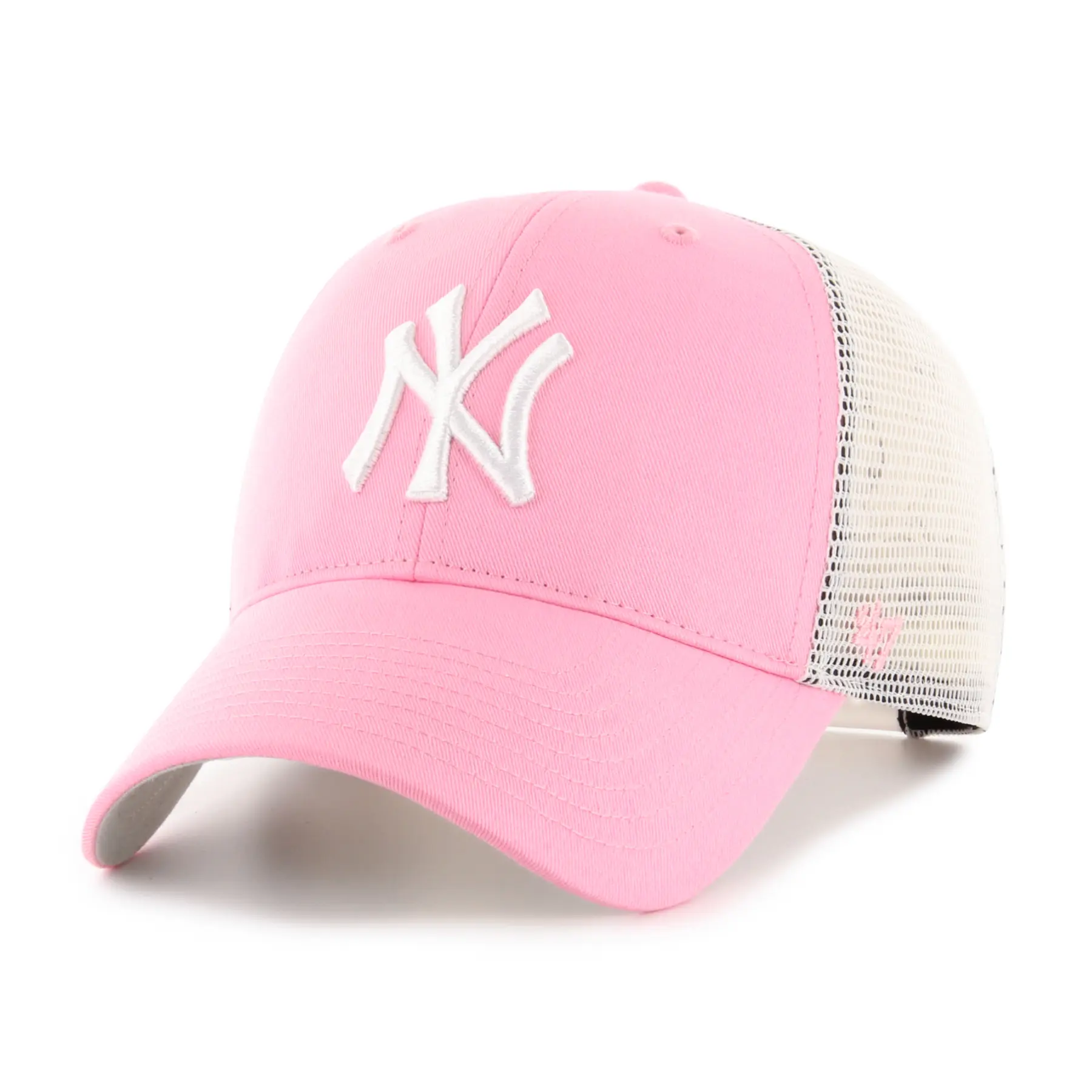 0192309170628 - 47 Brand - MLB NY Yankees - Truckerkappe in Rosa und Weiß-Black