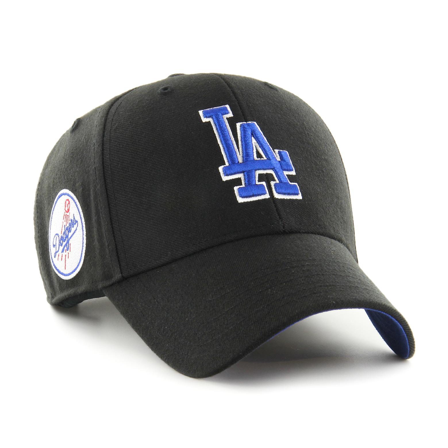 0196895673310 - 47 Brand - LA Dodgers - Baseball-Kappe in Schwarz mit Logo und Aufnäher mit Stickerei