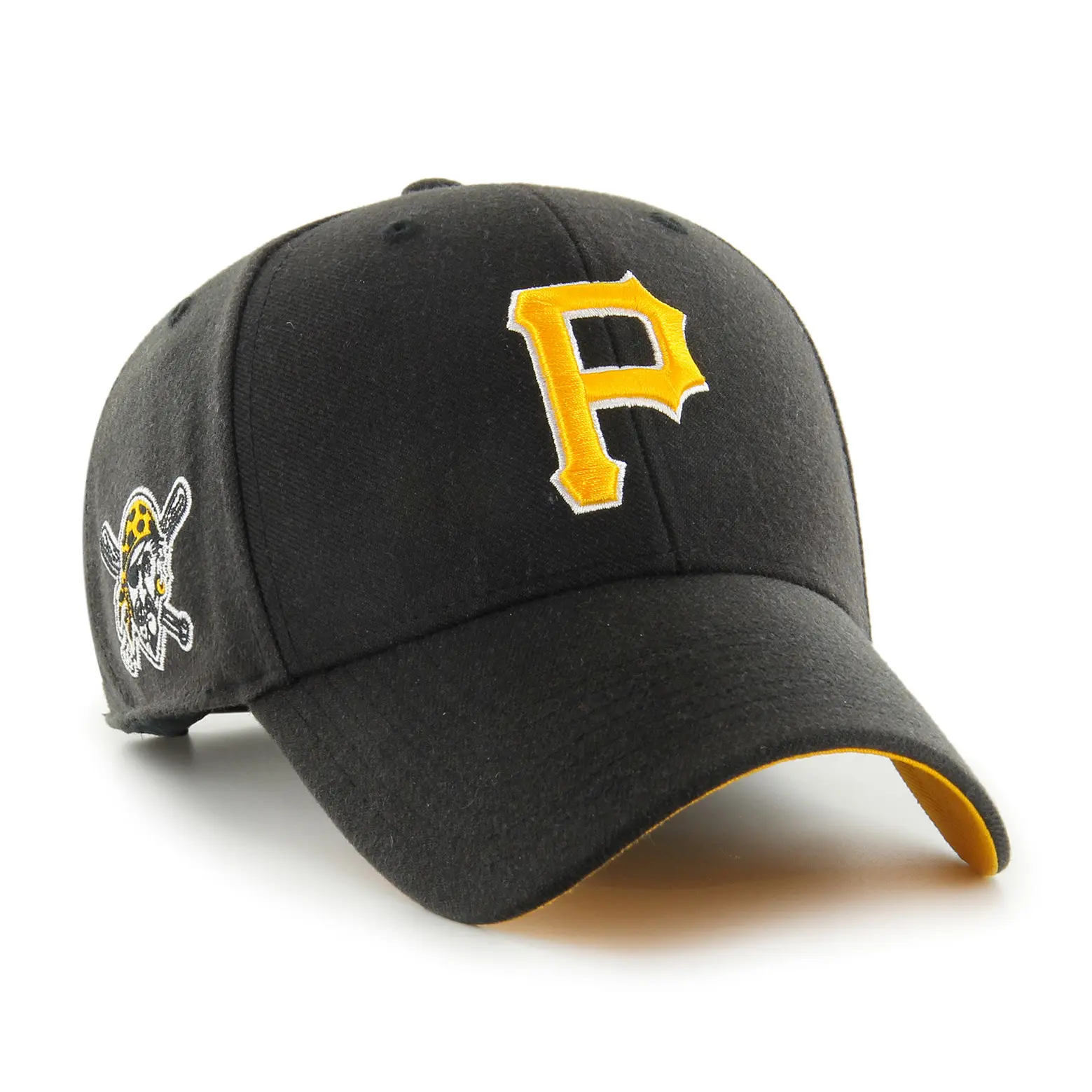 0196895673358 - 47 Brand - Pittsburgh Pirates - Baseballkappe in Schwarz mit Logo und gesticktem Aufnäher