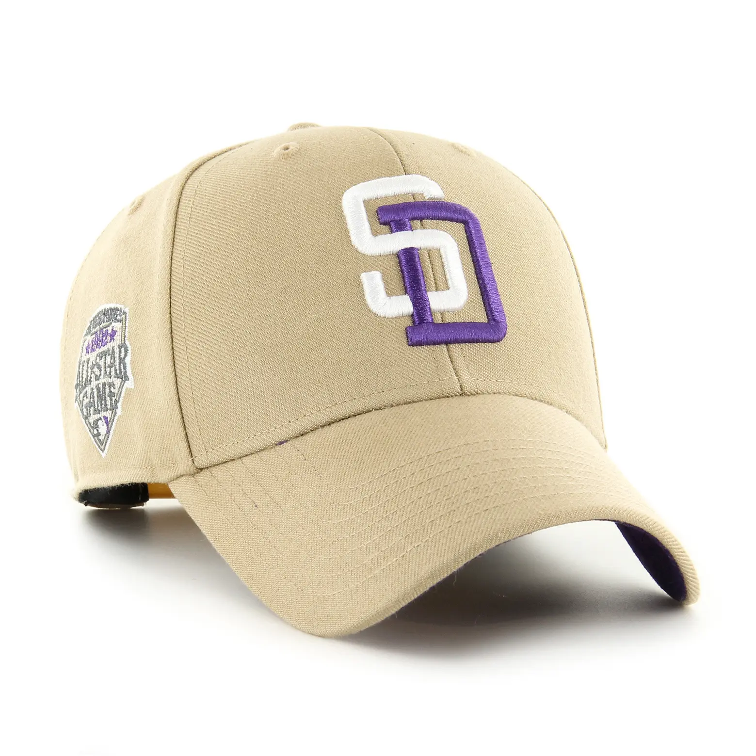 0196895902236 - 47 Brand - San Diego Padres - Baseballkappe in Beige mit Logo und gesticktem Aufnäher-Neutral