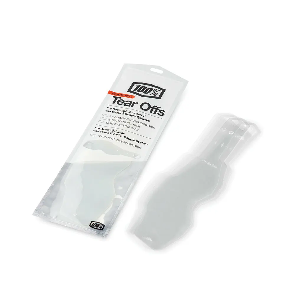 Packung mit 20 Standard-Einweg-Motorradhelmschildern 100% RC2/AC2/ST2
