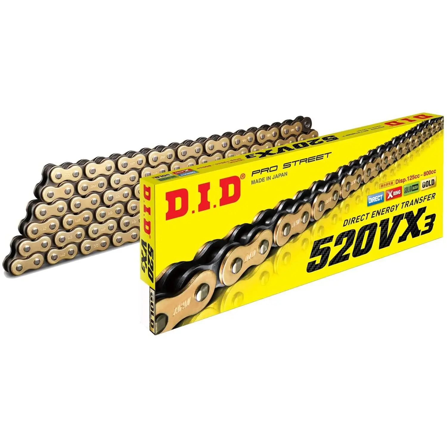Rollenkette Motorrad D.I.D 520Vx3(G&B) X 110 Mail. Zj