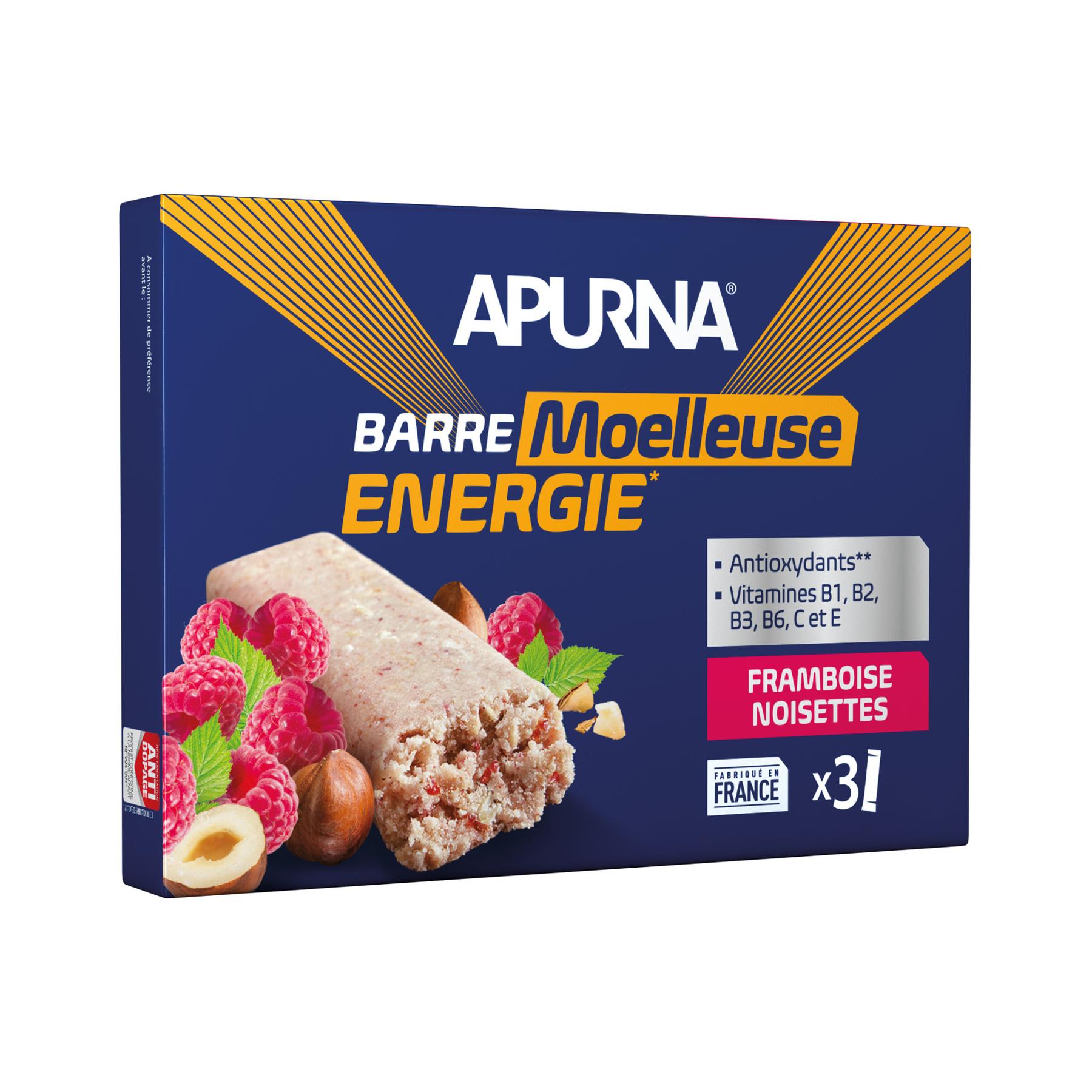 Velo Store - UK Set of 3 energy bars Apurna Noisette/Framboise | Extra 10% off with Subscription, Postage £16.79 to UK Fedex.