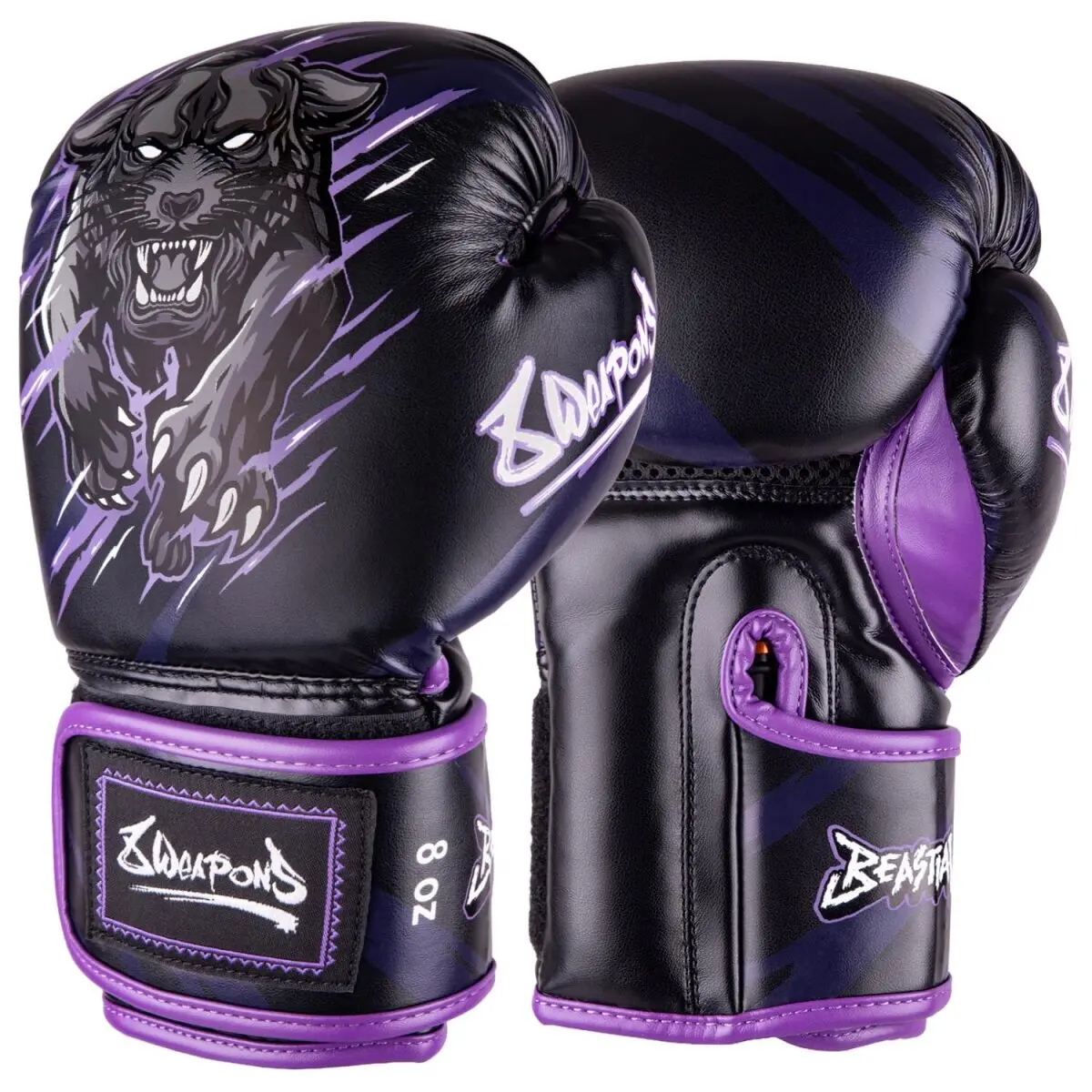 Thaiboxhandschuhe mit Panthermotiv für Kinder 8 Weapons