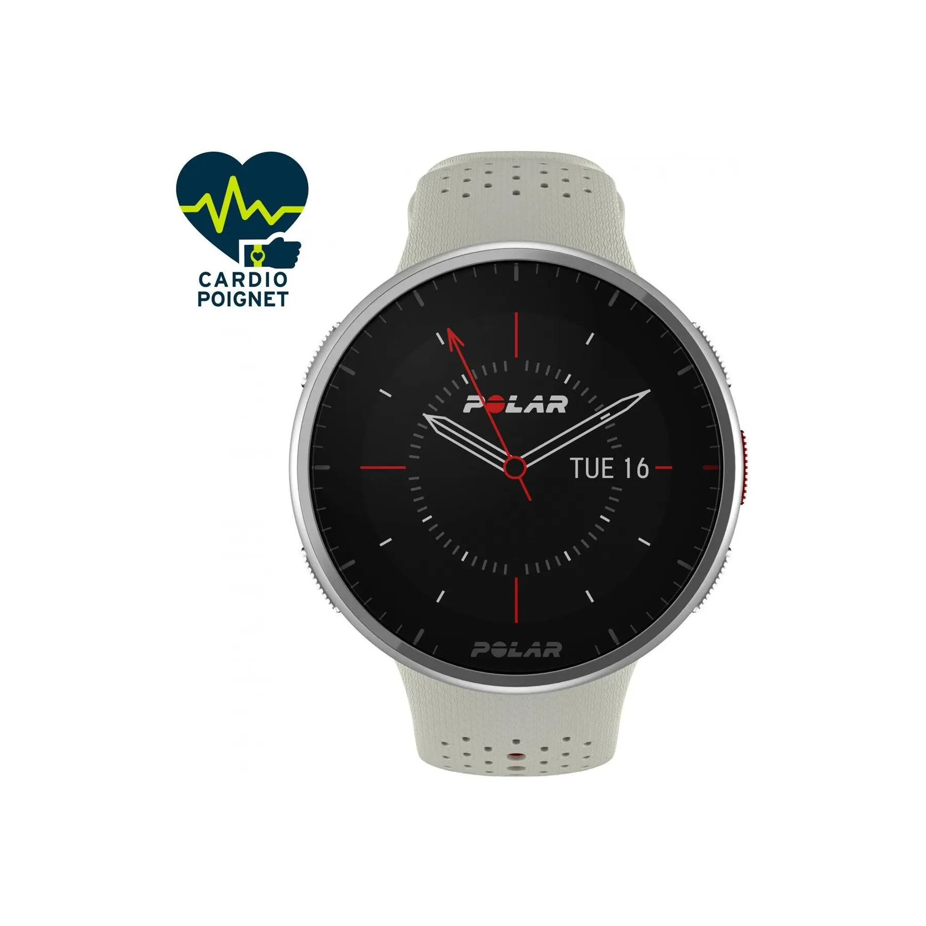 Polar Montre connectée Pacer Pro, Blanc, Taille S/L