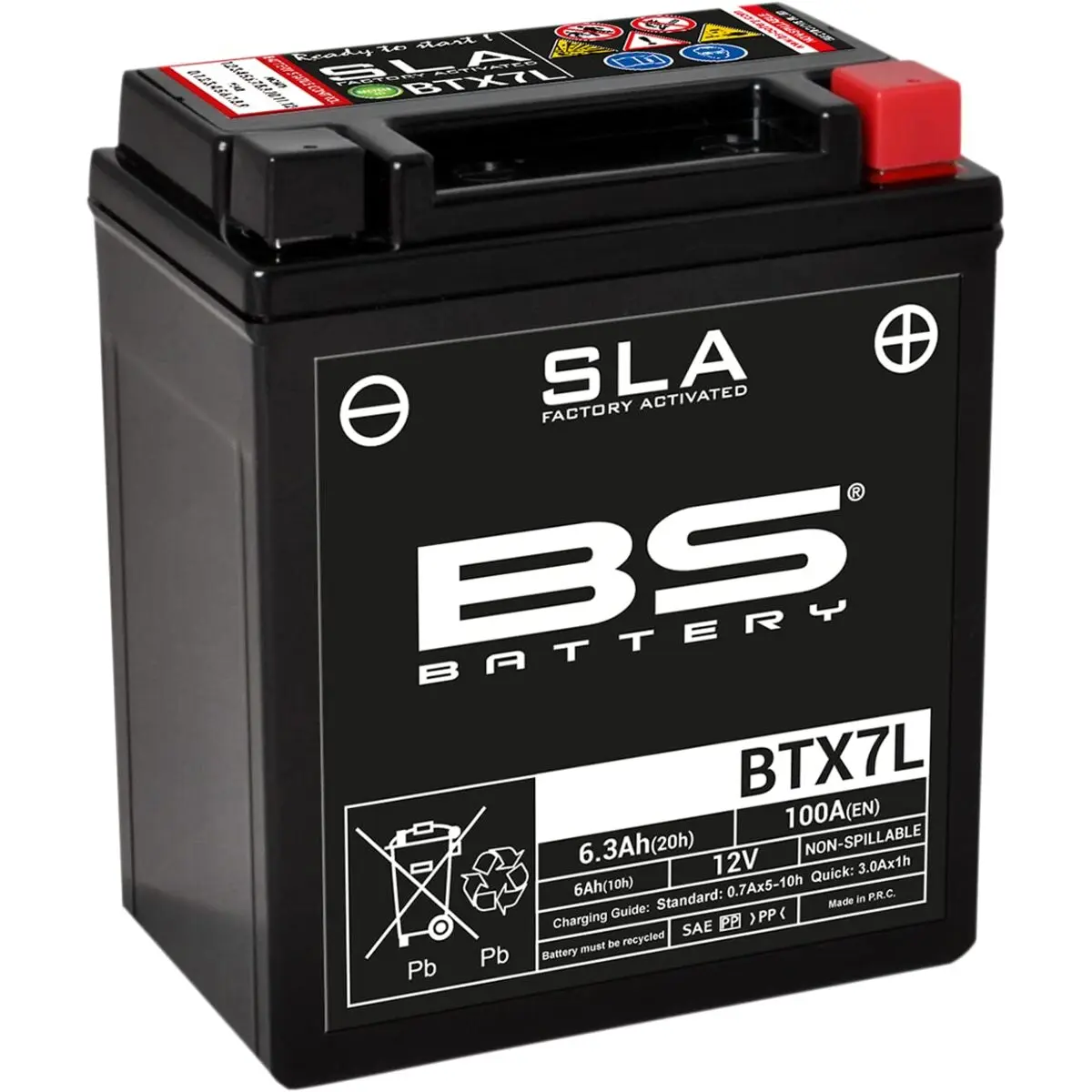 Motorradbatterie BS Battery SLA BTX7L - C (10Hr) - C (20Hr)