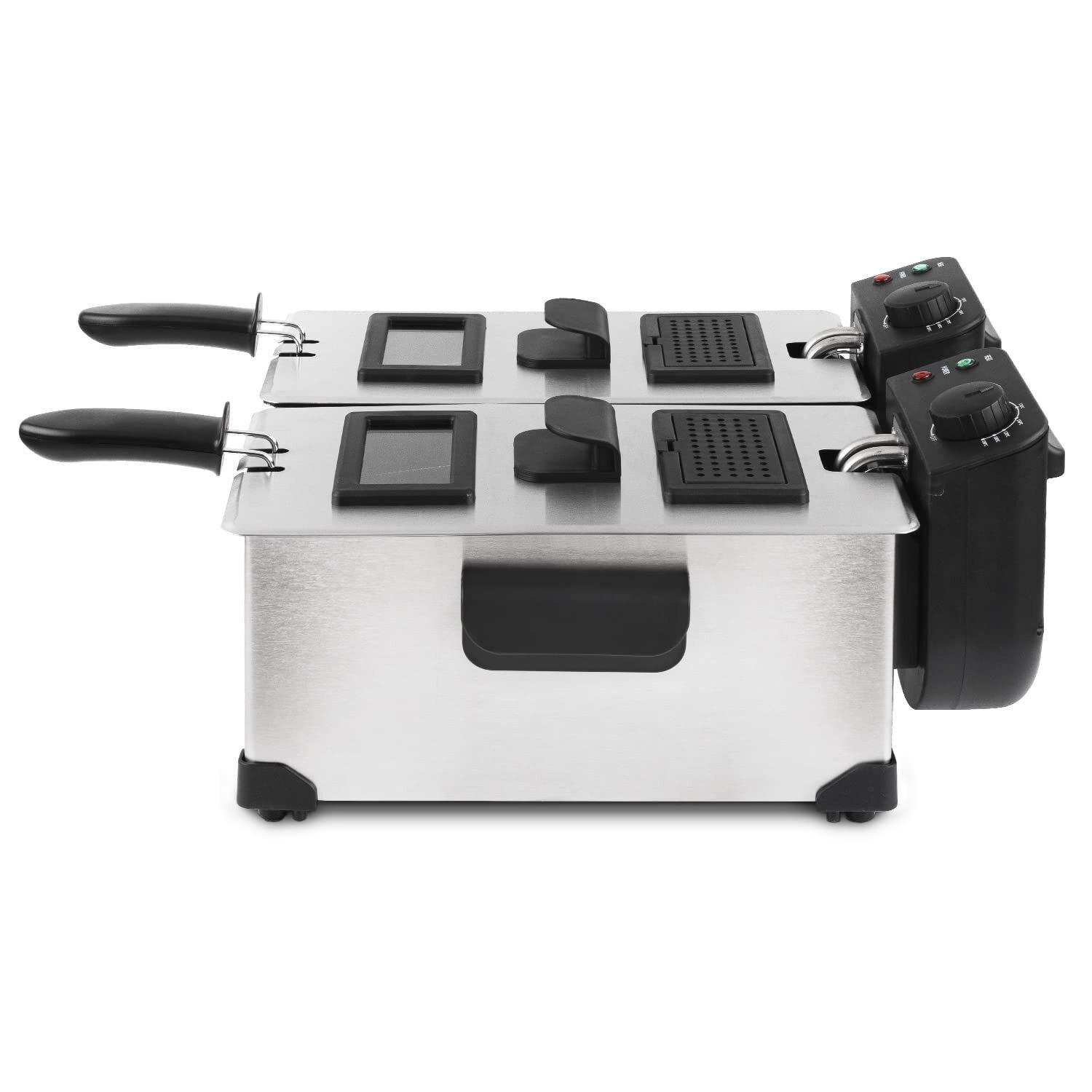 3701335303190 - DFX600 Fritteuse aus Edelstahl Doppelbecken 2 unabhängige Thermostate je 3L herausnehmba