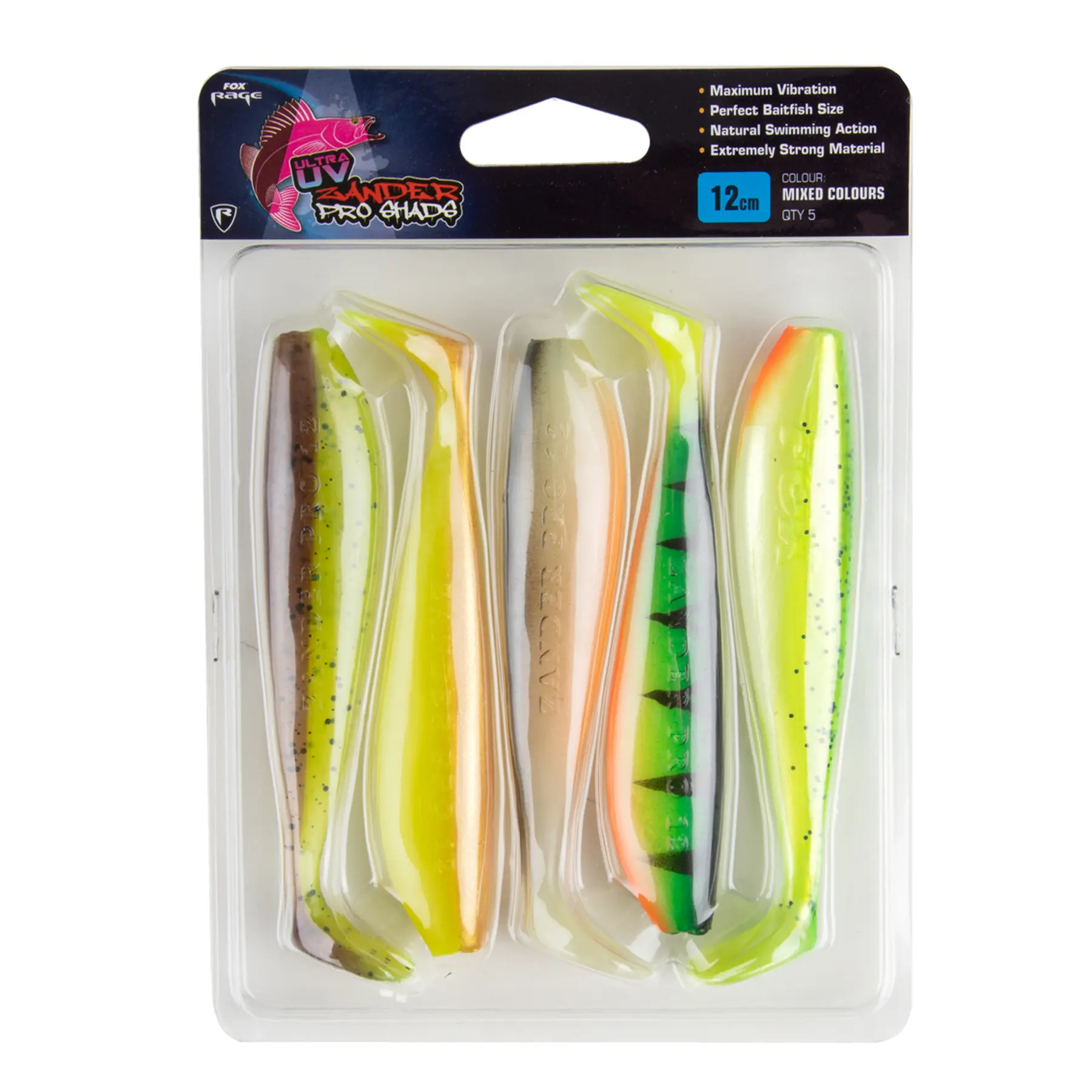 Lockvögel Fox Rage Spikey Shad UV 4,75" (x5)