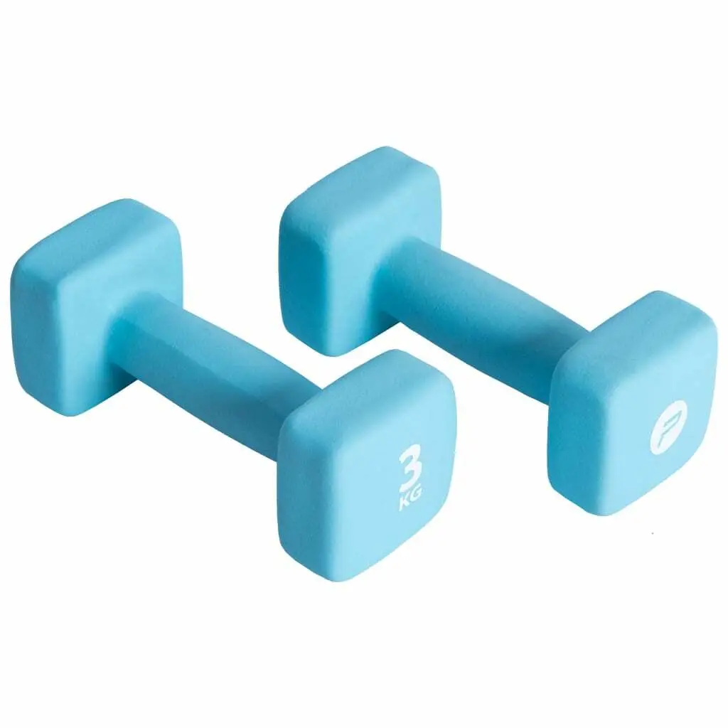 Pure2Improve Paire d'Haltères neoprene 2x 3Kg, Bleu, Taille TU
