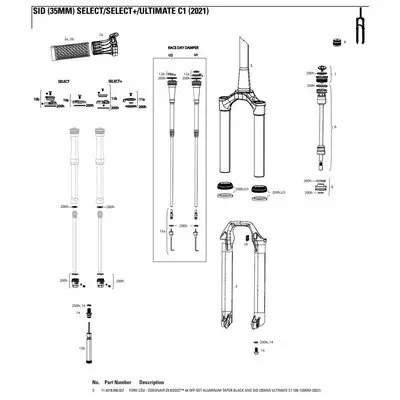 Forcella Rockshox Te/Pivot/Plongeurs Sid 35mm Ult 100-120mm Dba 29""B 44