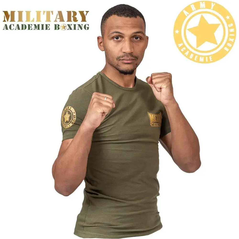 Metal Boxe Vert T-Shirt À Manches Courtes Vintage
