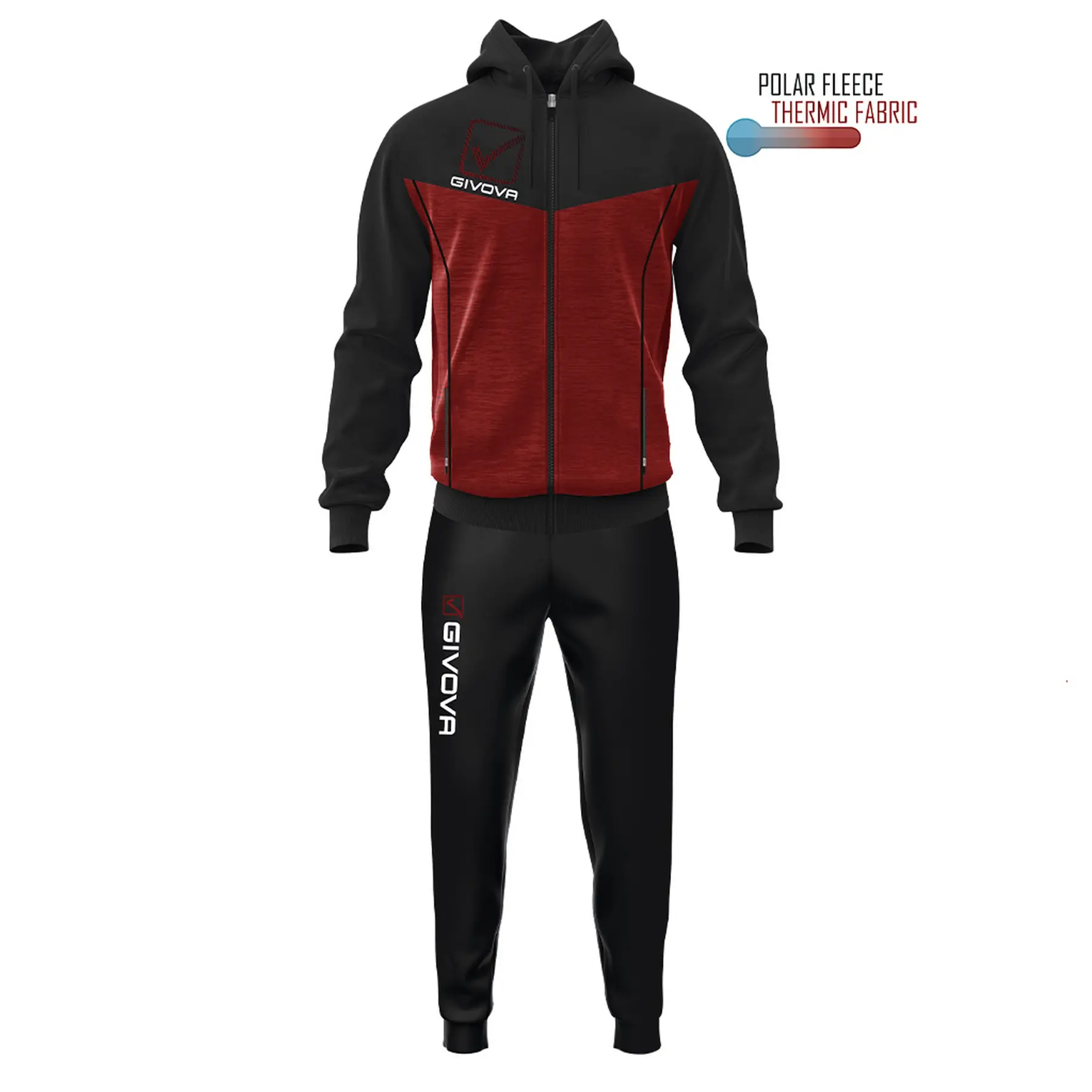 Kinder Fleece-Kapuzen-Trainingsanzug Givova Visa