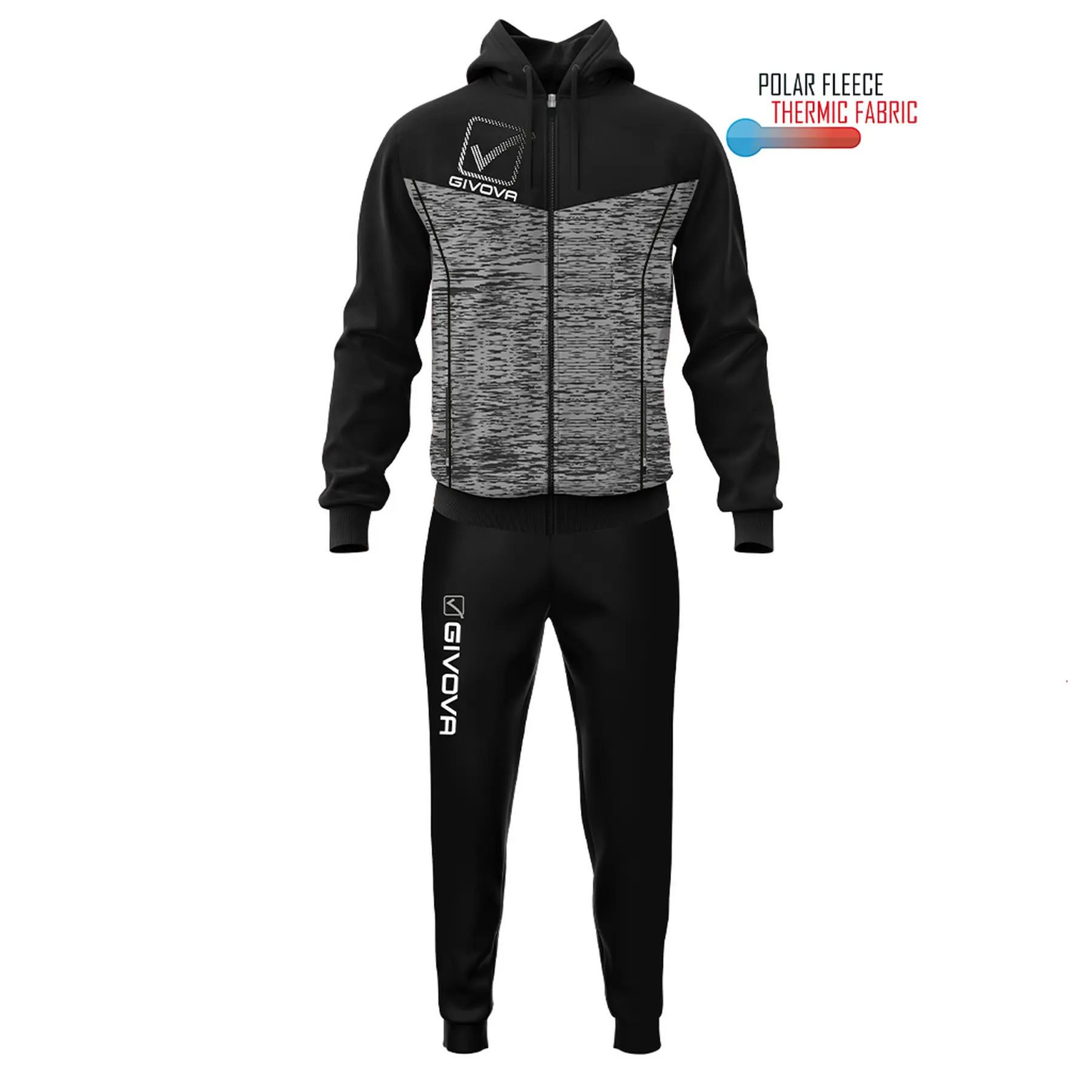 Kinder Fleece-Kapuzen-Trainingsanzug Givova Visa