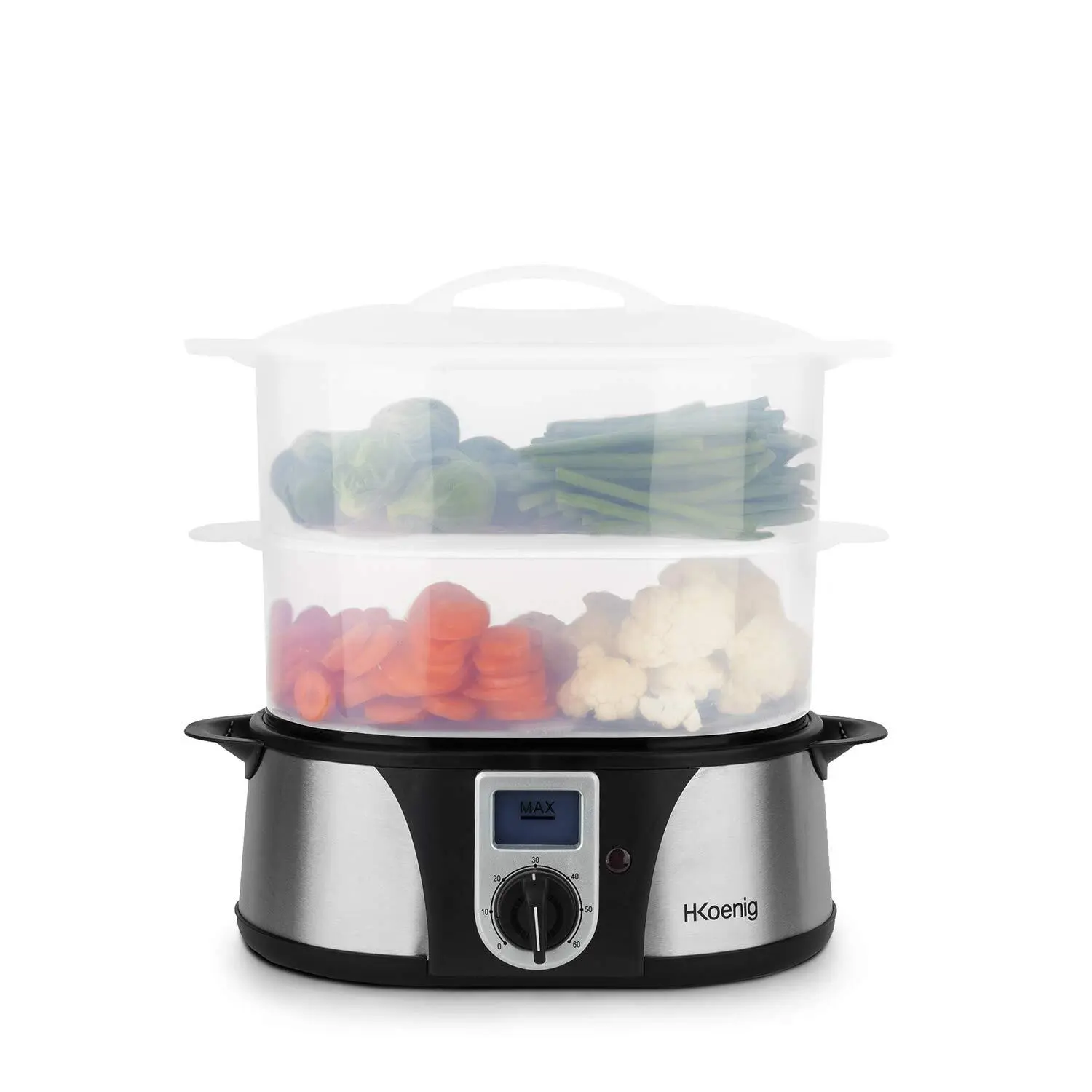 3760124952728 - VAP12 Dampfgarer   3 Garschüssel   12 L Fassungsvermögen   Timer   1000 W   LCD-Anzeige   E