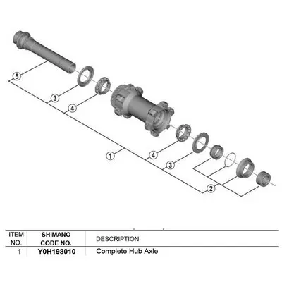 Nabenachse komplett Shimano WH-RX570-TL-F12