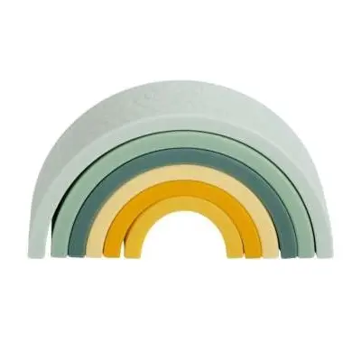 8719715001784 - A Little Lovely Company - Stapelspielzeug RAINBOW in sage