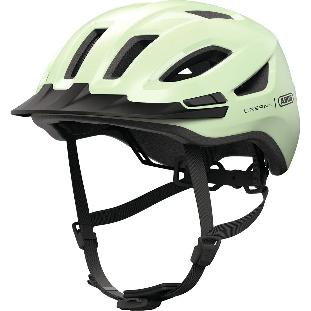 Fietshelm ABUS URBAN-I 4.0 pistacchio green M - 54-58 cm - lichtgroen - Geschikt voor gebruik op elektrische fietsen - stadsfietsen - 270 g