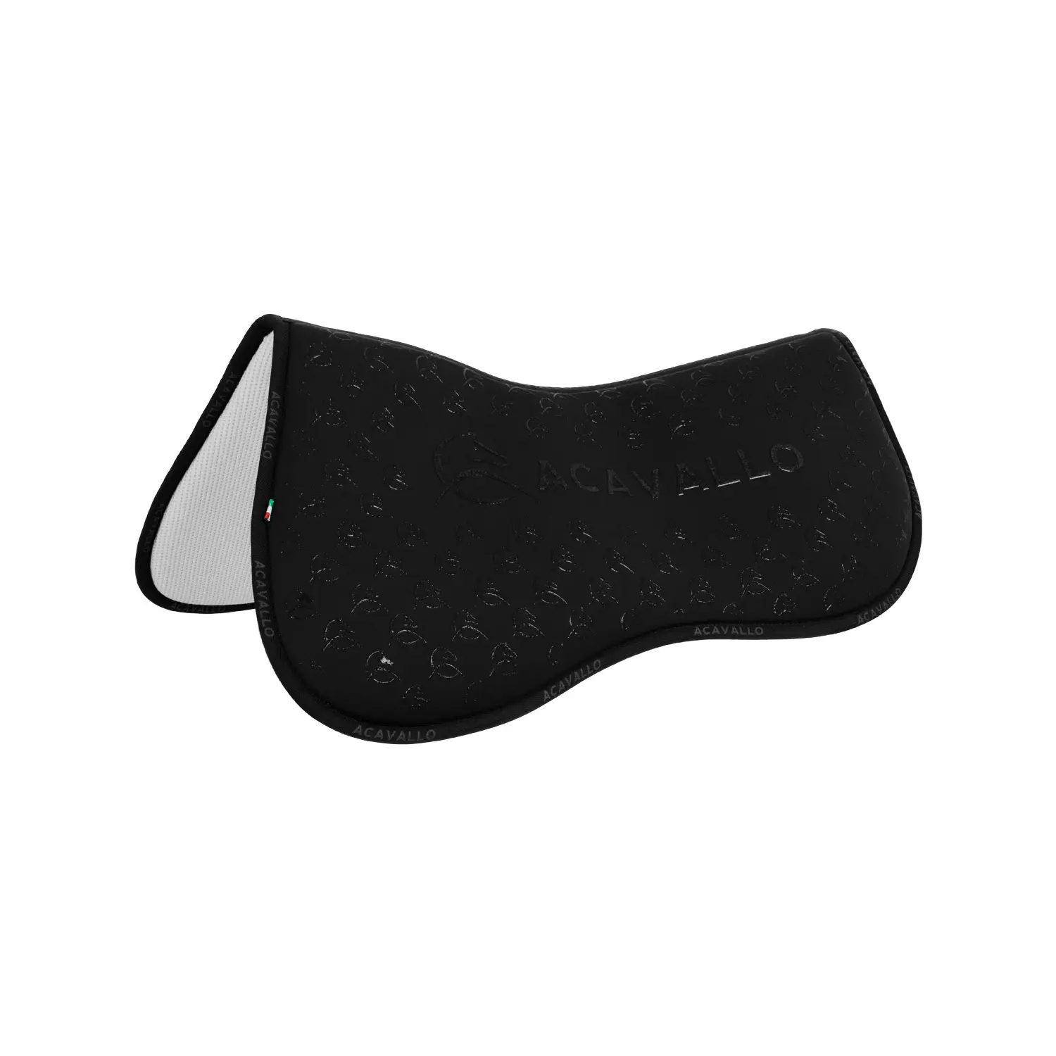 Acavallo Noir Half Cushion For Horses With A Bamboo Fiber Underside Lycra & Memory Foam