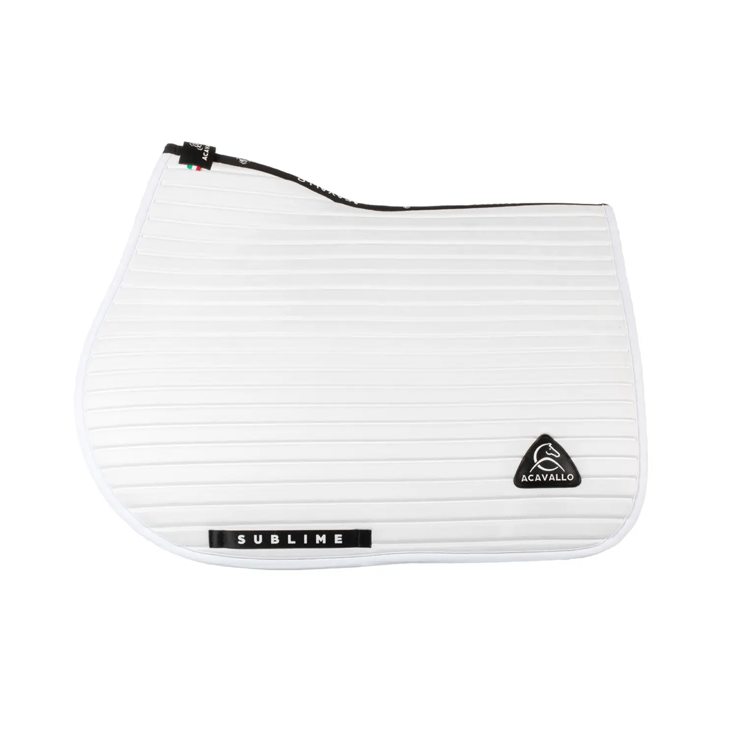 Meilleurs prix pour Tapis de selle pour cheval de saut en daim rayé Acavallo