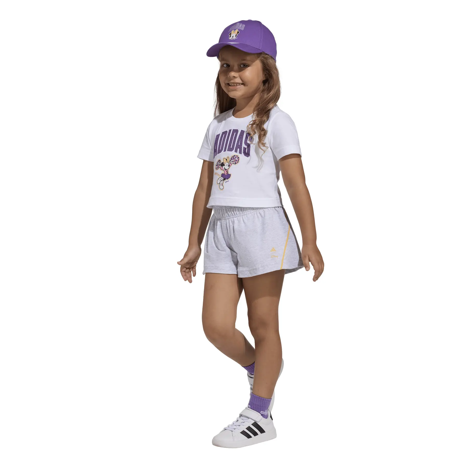 Girls' t-shirt and shorts set adidas Disney Minnie Mouse