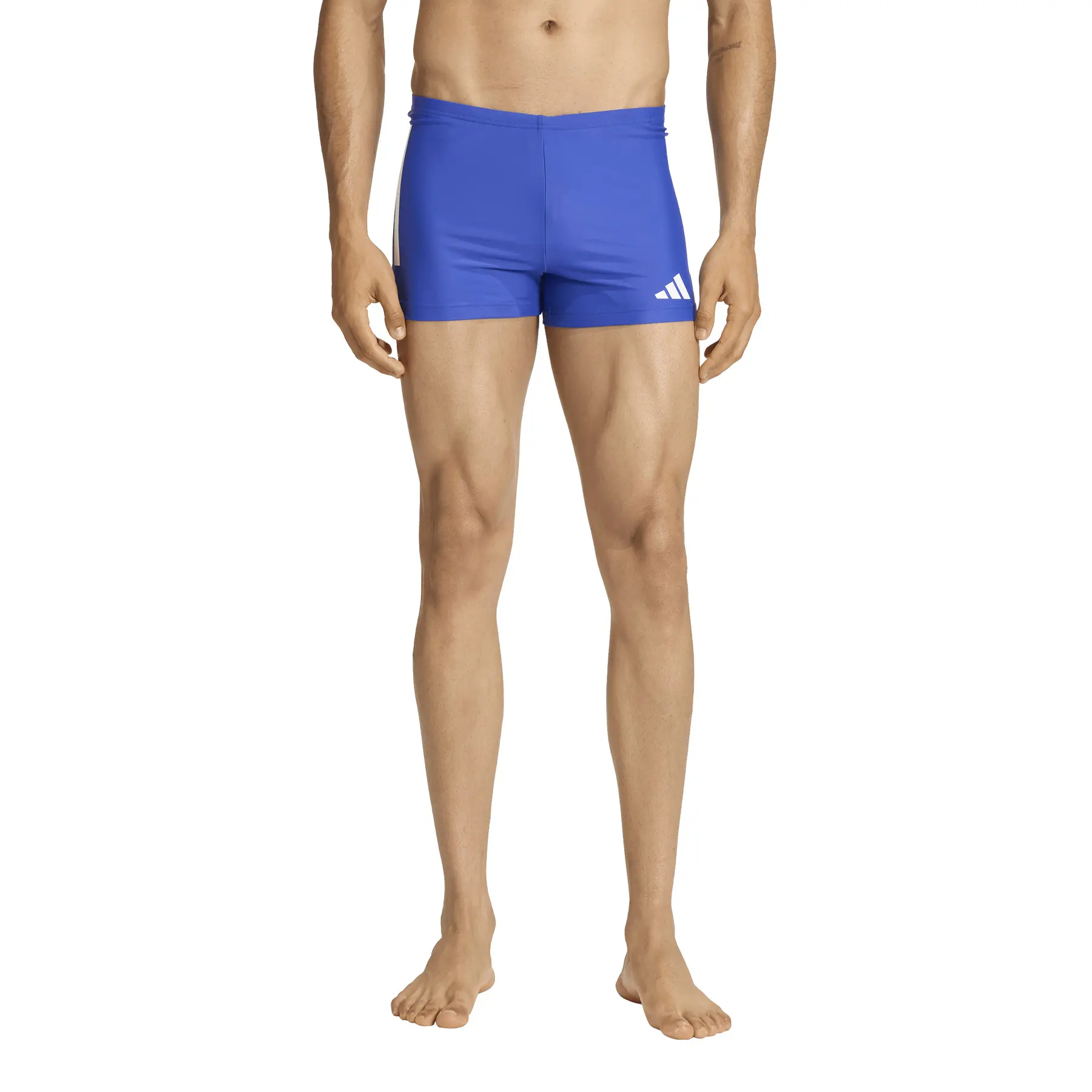 Adidas Men's Bleu Swim Trunks 3-Stripes