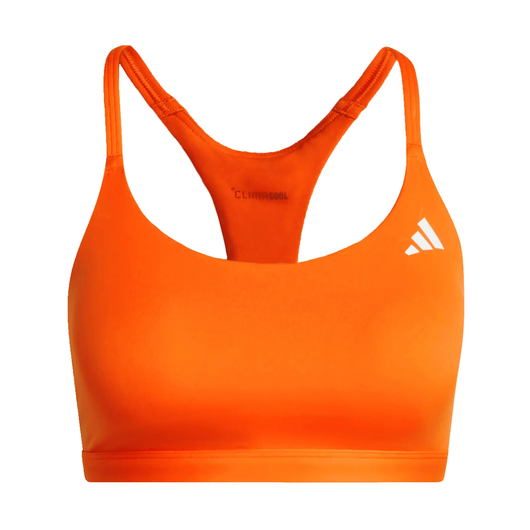 Adidas Women's Orange Sports Bra Optime Essentials Light Support