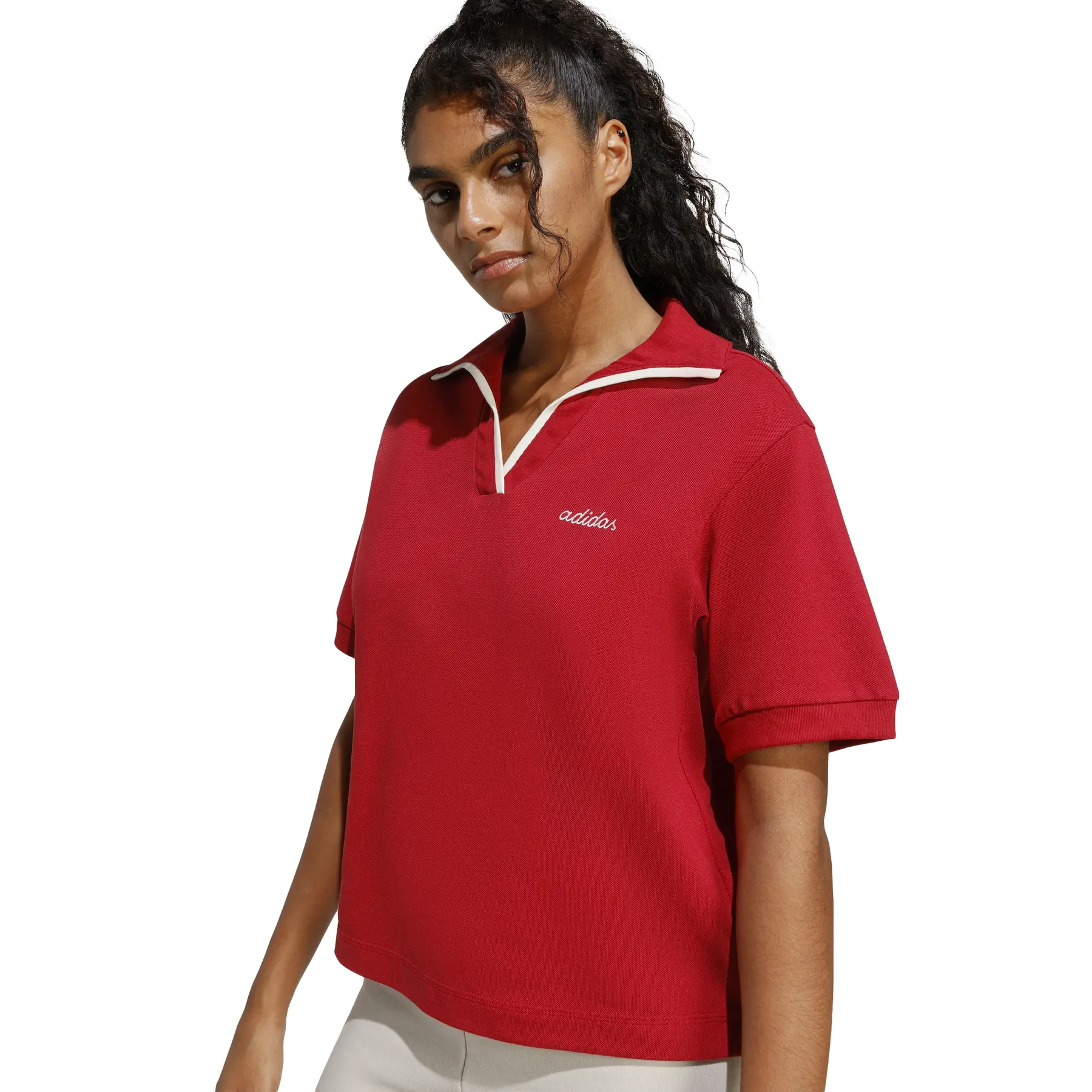 Women's embroidered graphic polo adidas Essentials Colorpop