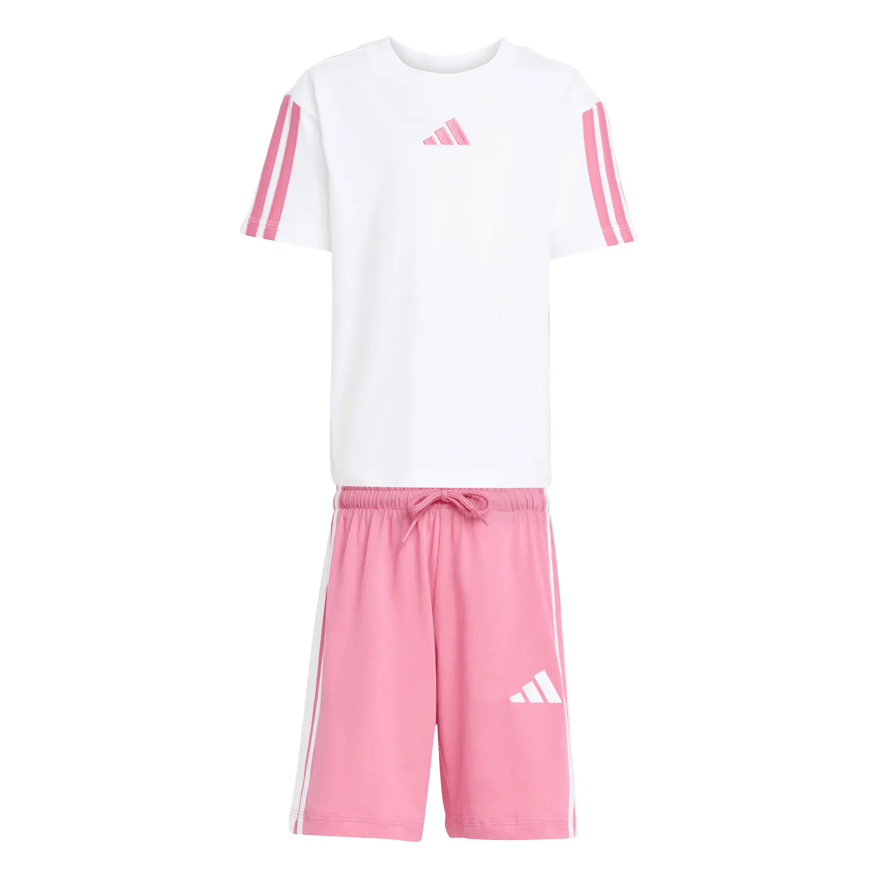 Adidas Unisex Kids Blanc T-Shirt And Shorts Set Essentials