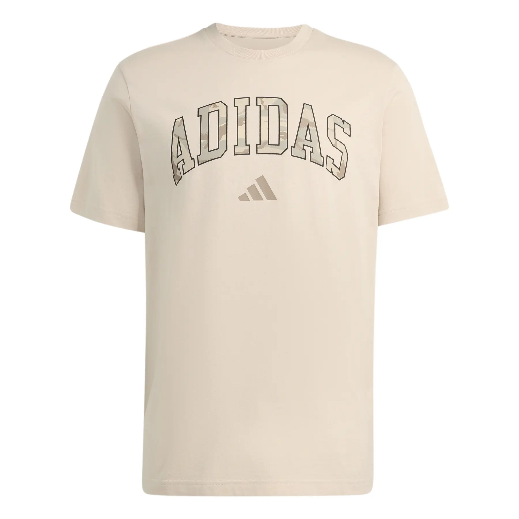 Adidas Beige T-Shirt Camo Script Graphic