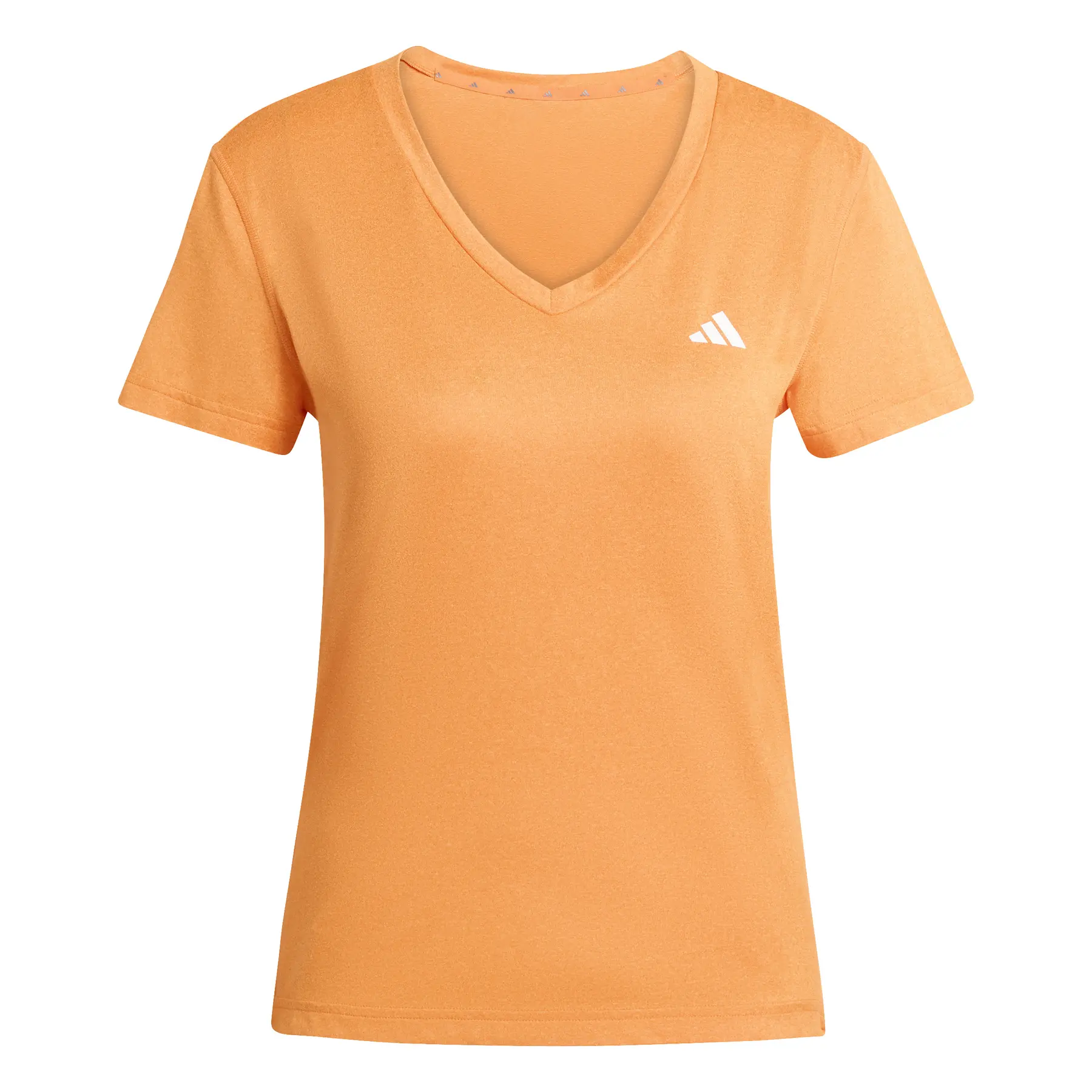 Adidas Women's Orange V-Neck T-Shirt Essentials