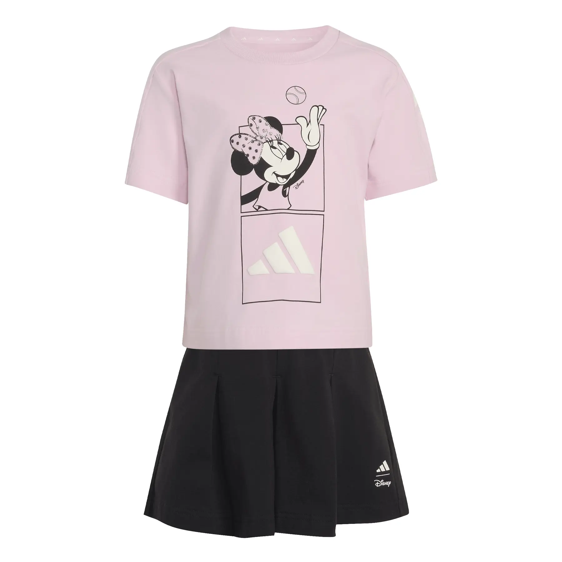 Completo gonna-shorts e t-shirt ragazza adidas Disney Minnie Mouse