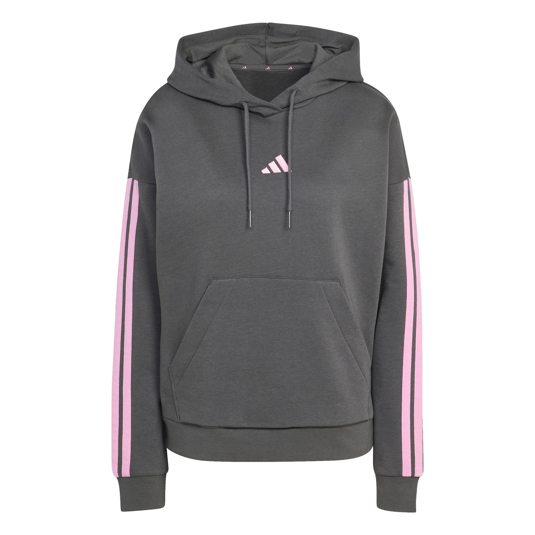 Felpa con cappuccio da donna adidas Essentials 3-stripes Fleece