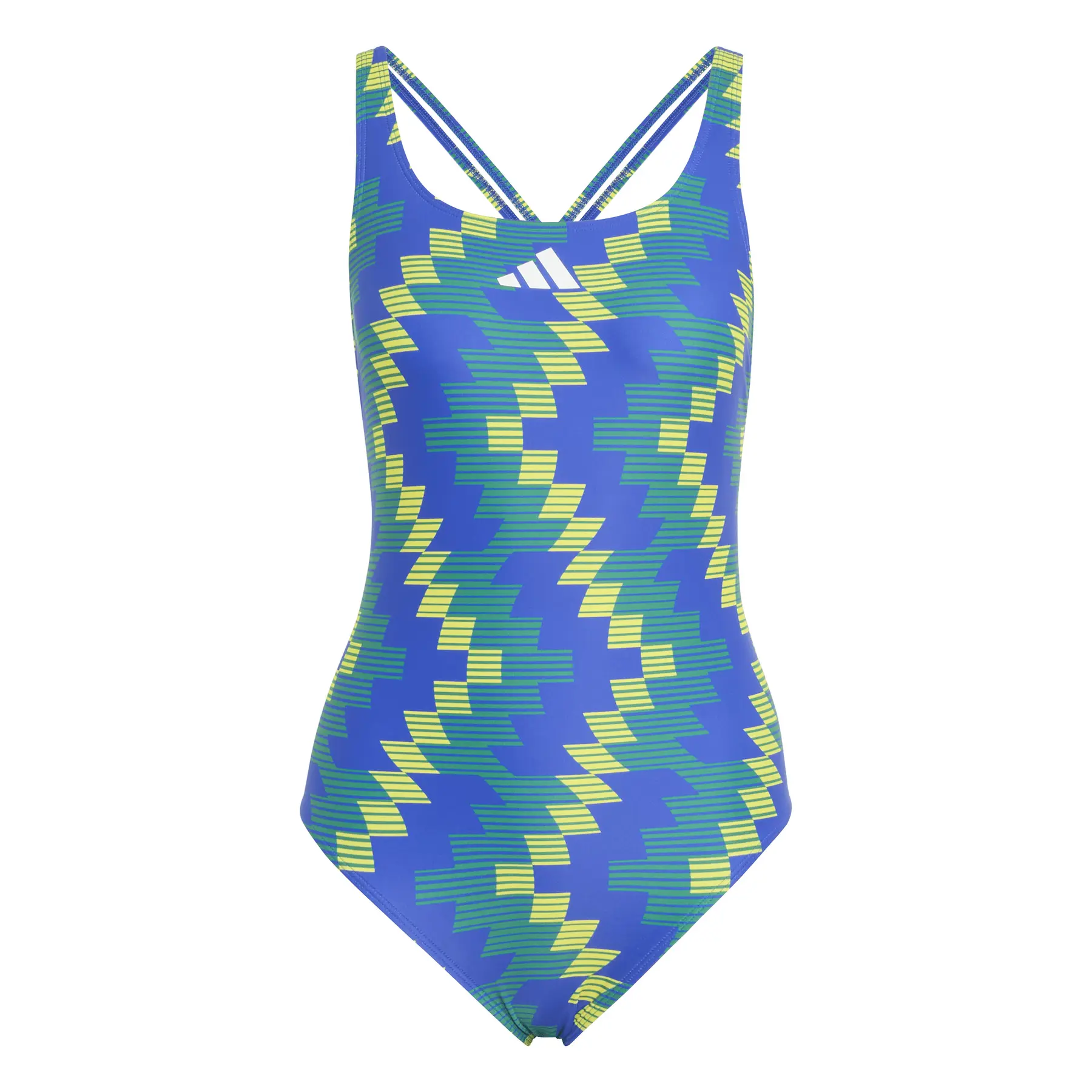 Adidas Women's Bleu 1-Piece Swimsuit Football-Inspired Graphic