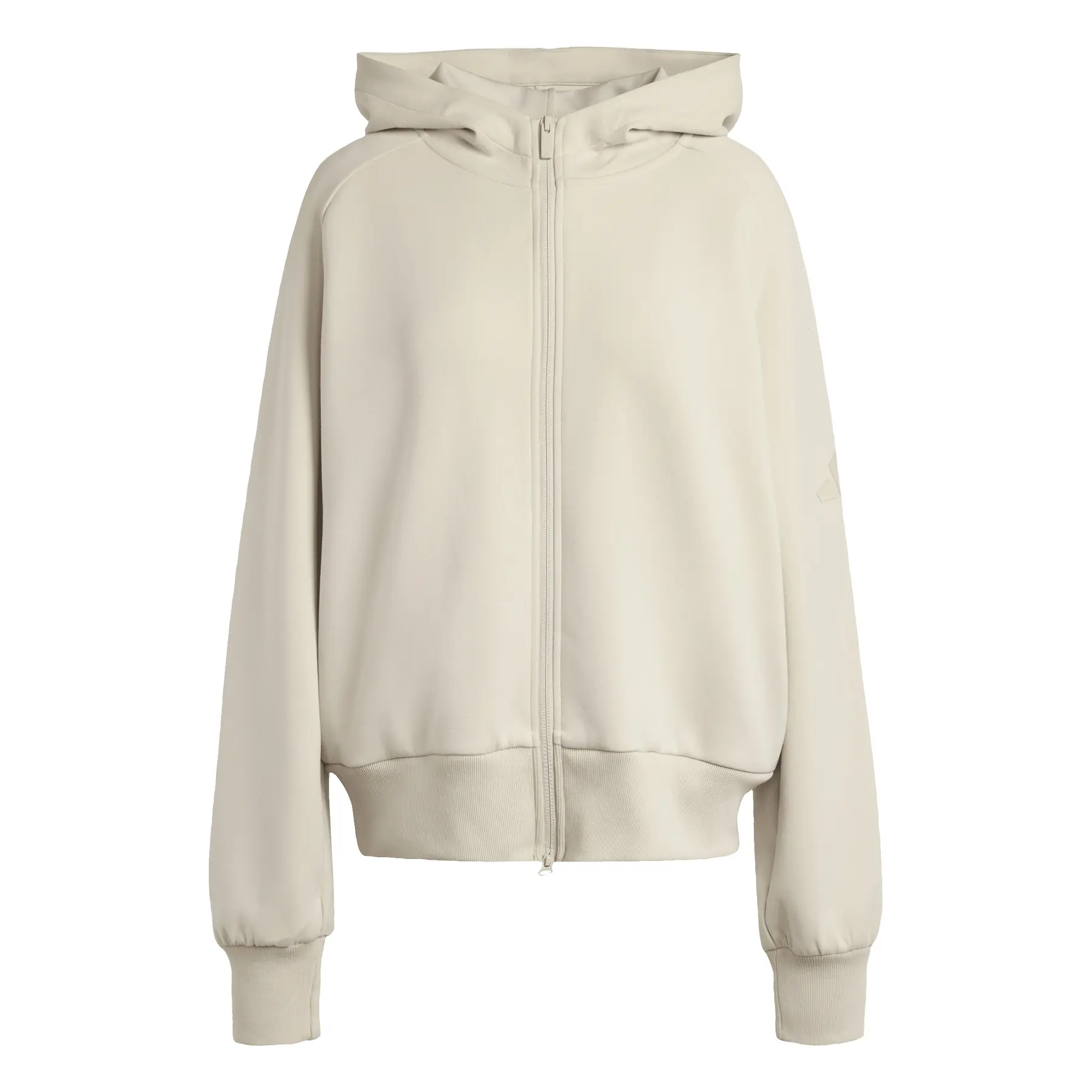 Adidas Women's Beige Zip-Up Hoodie Soft Lux