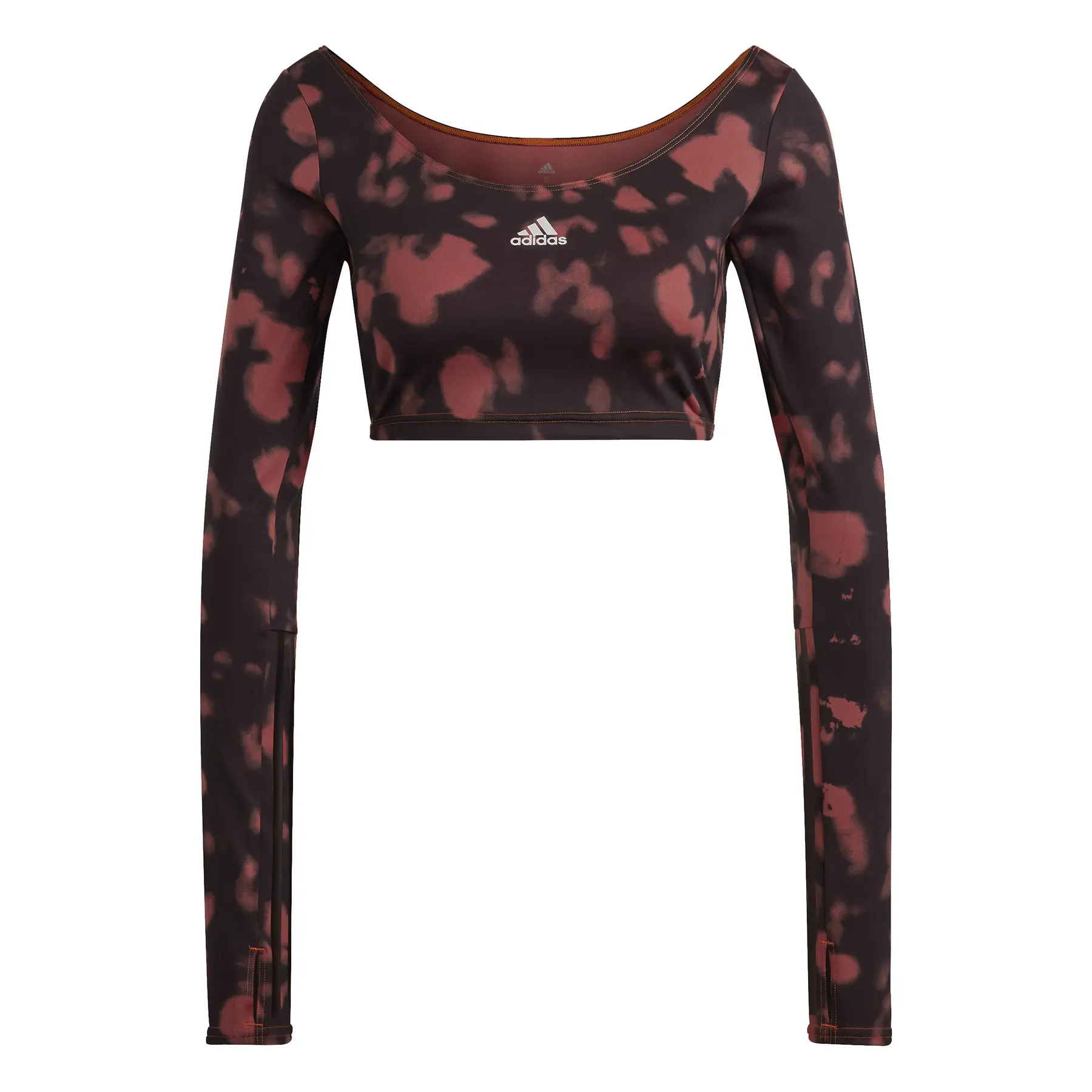 T-shirt crop 3 bandes manches longues Damen adidas Hyperglam