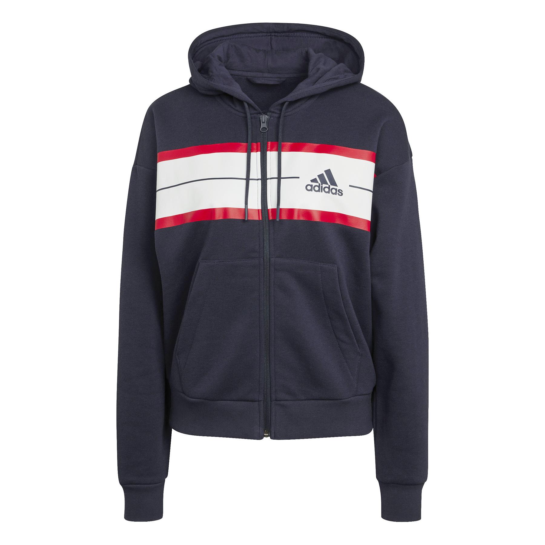 4065429282341 - Weit geschnittenes Kapuzensweatshirt mit Streifenmuster Damen adidas Essentials
