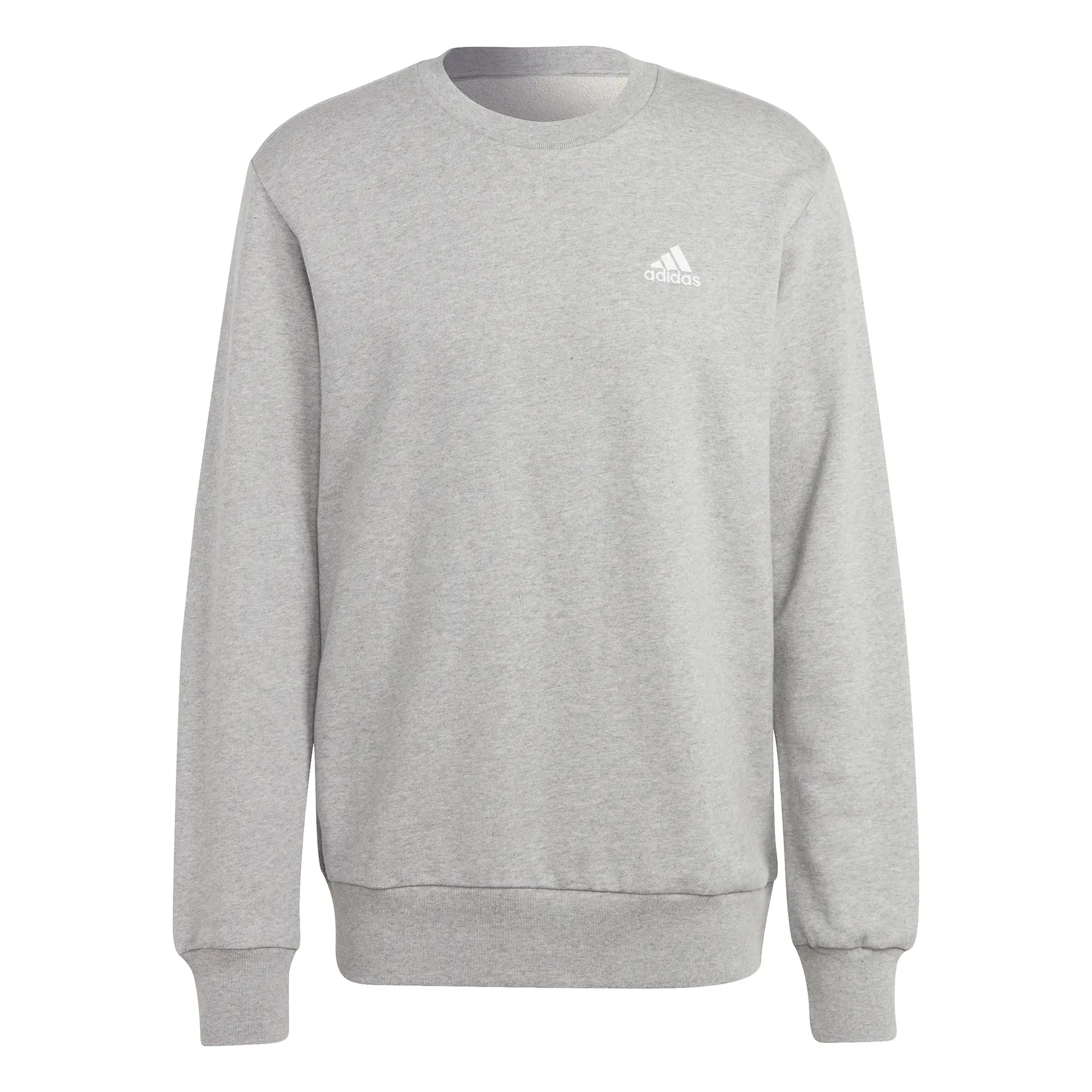 Adidas Homme Sweatshirt petit logo brodé molleton Essentials, Gris, Taille S