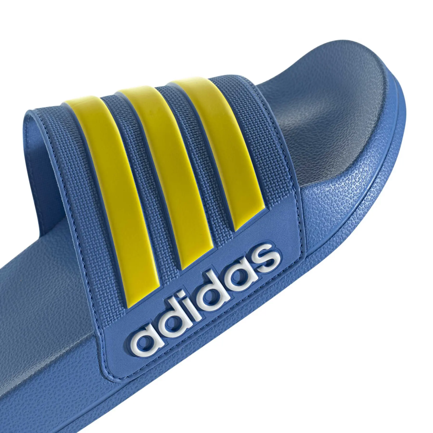 adidas SW x HW Adilette Slides in Yellow, Blue & Black Blue adidas ADILETTE PREMIUM | SVD main image 2