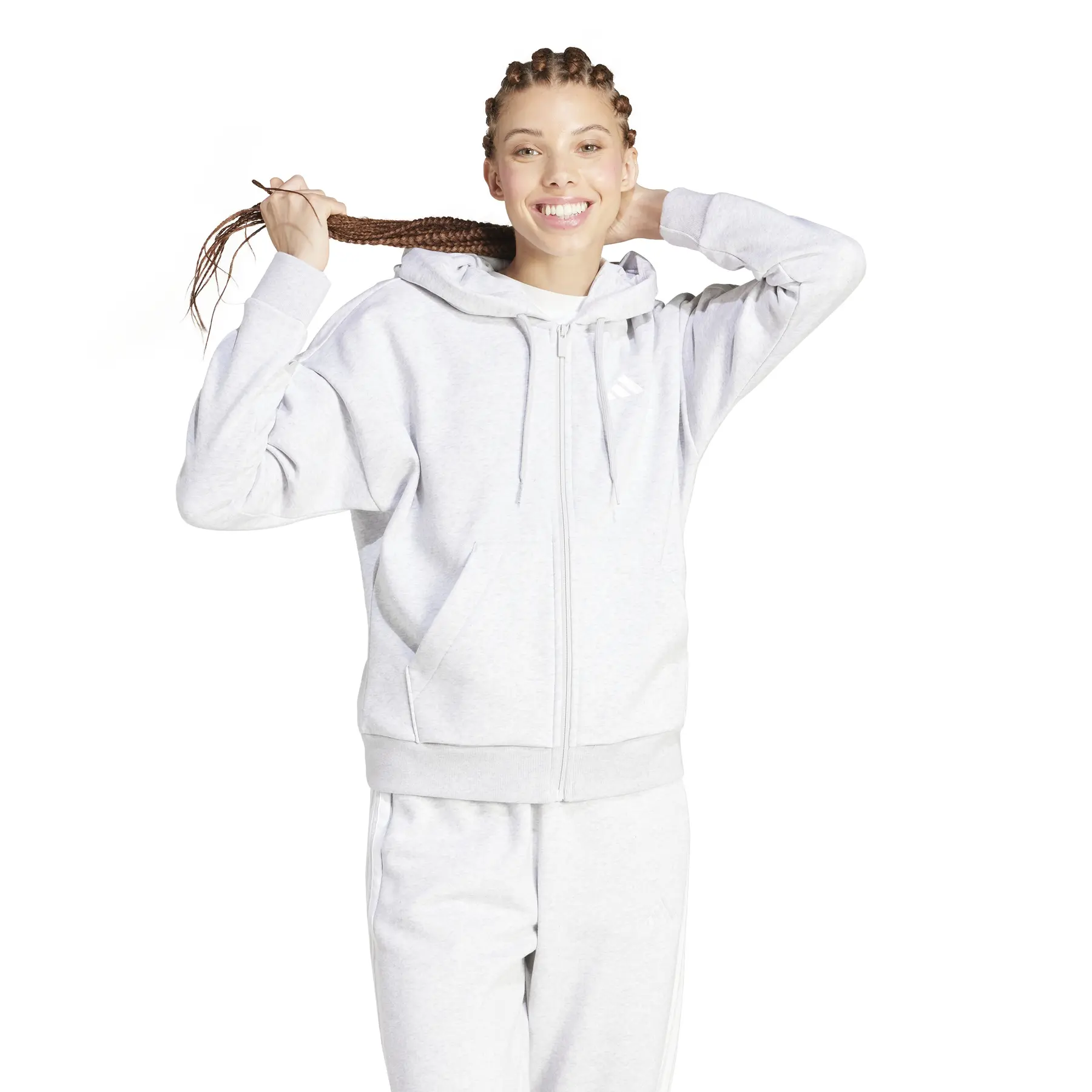 Women's full zip hoodie adidas Gris S