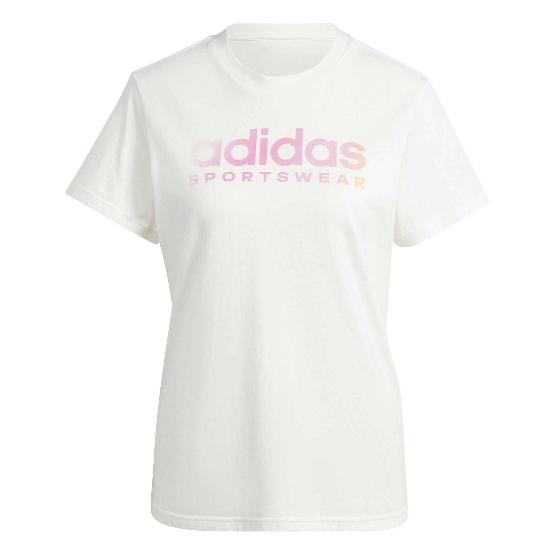 4067886754300 - adidas T-Shirt Baumwolle Logo-Print für Damen weiß XS